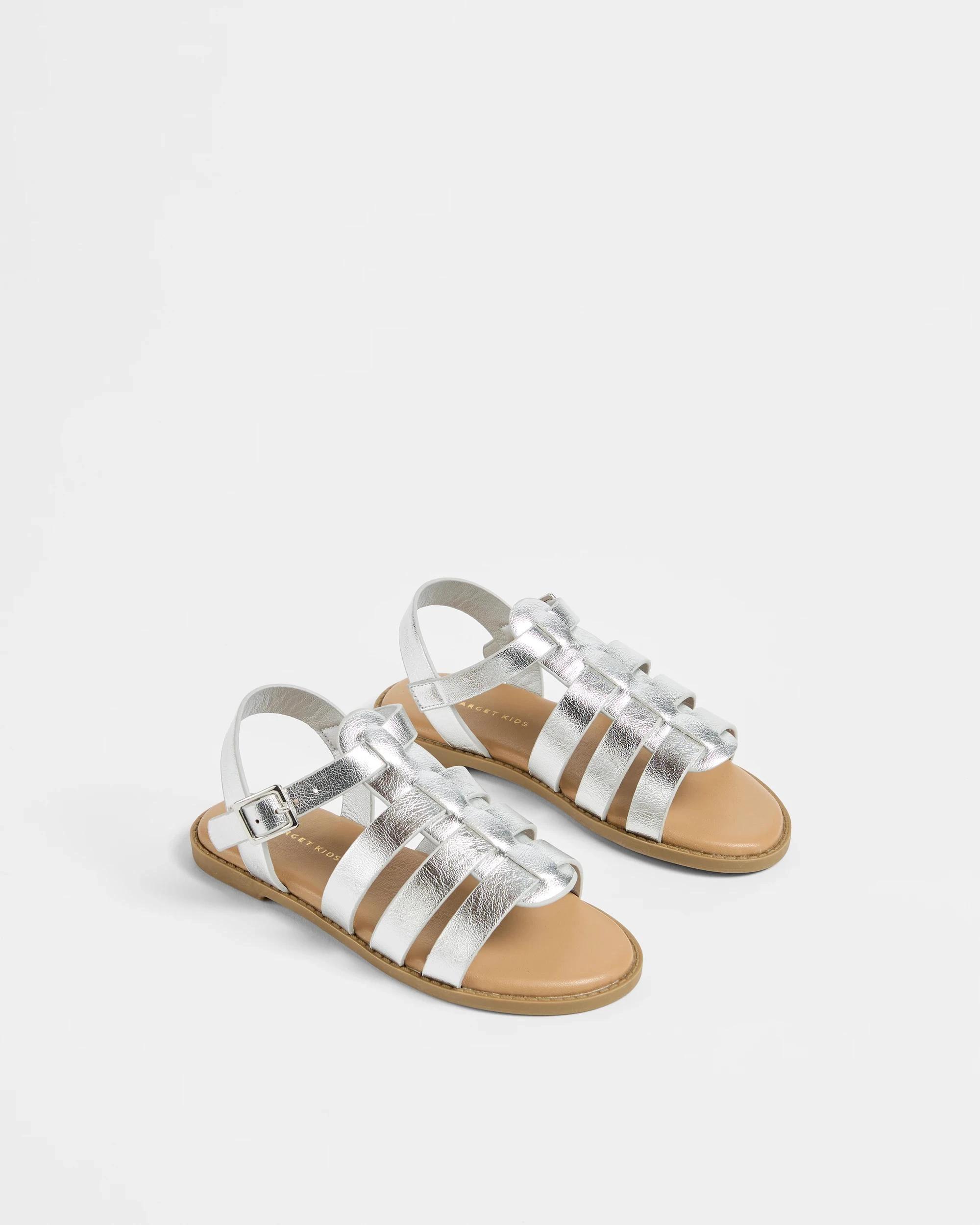 3 Target Girls Junior Gladiator Sandal SILVER, 3 of 3