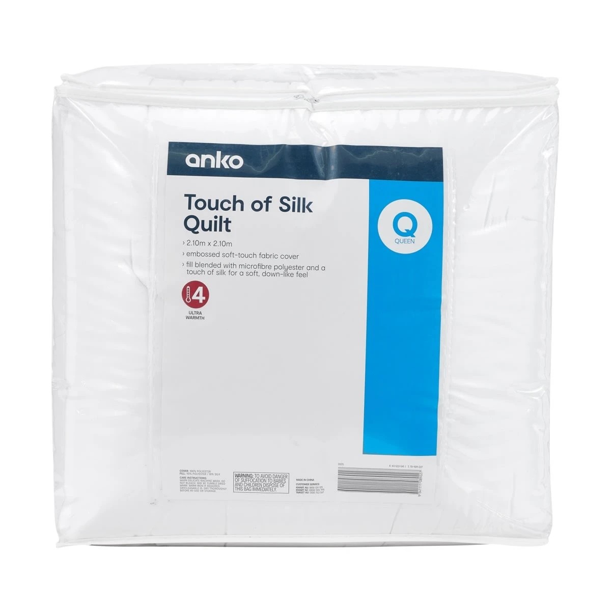 1 Ultra Warmth Touch of Silk Quilt - Queen Bed, White, 1 of 4