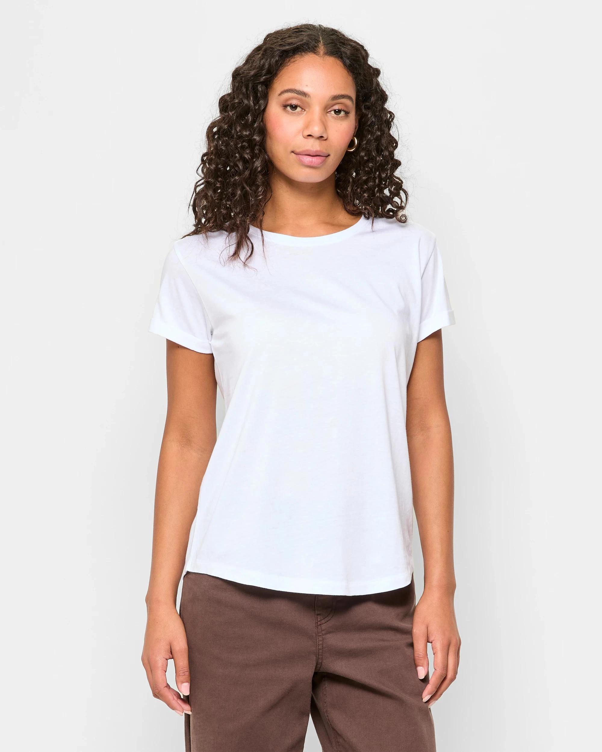 1 Target Cotton/Modal Relaxed Crew T-Shirt WHITE, 1 of 5