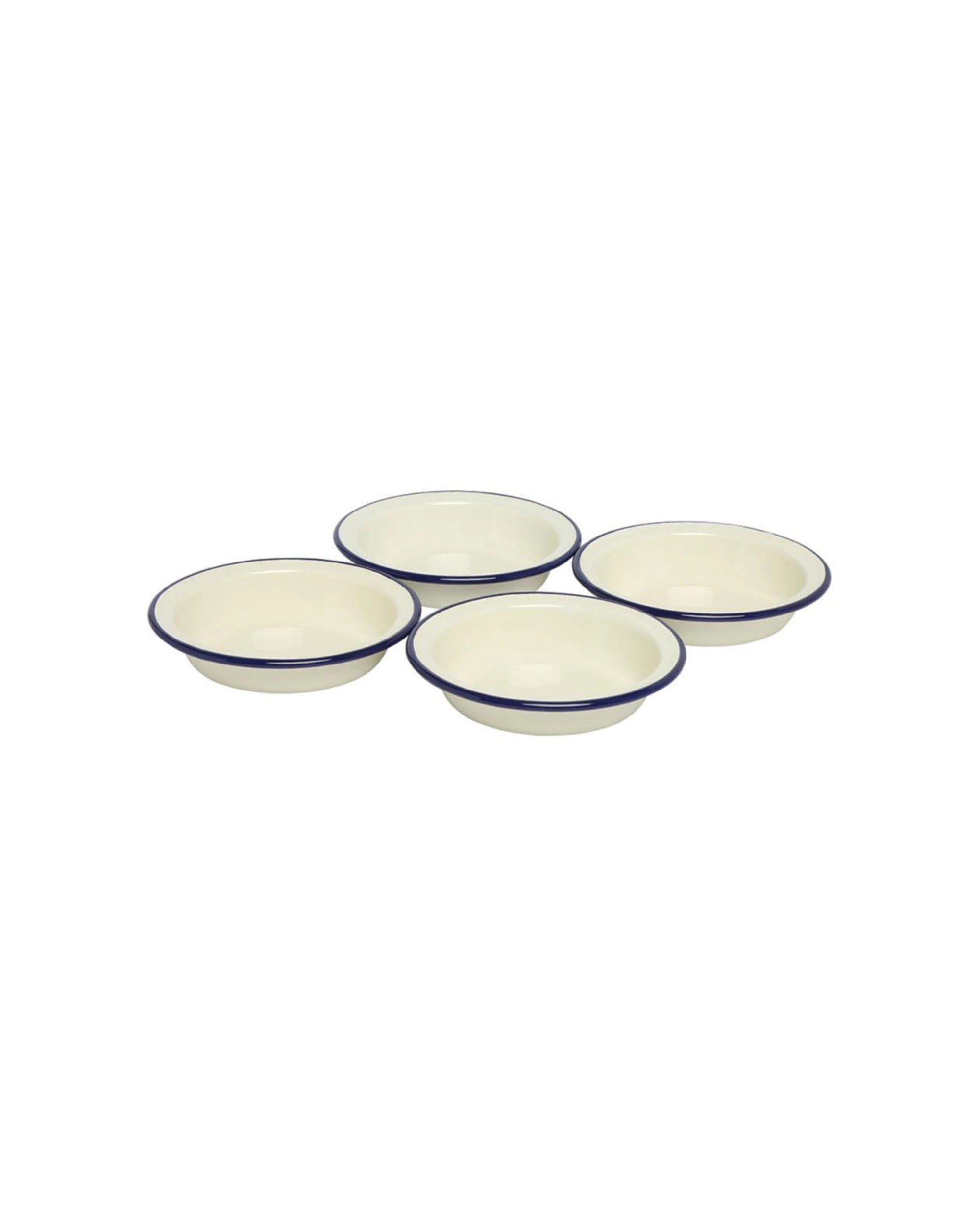 1 Wiltshire 4pc Double Coated Porcelain Enamel Round Pie Dishes 12cm - Blue, 1 of 3
