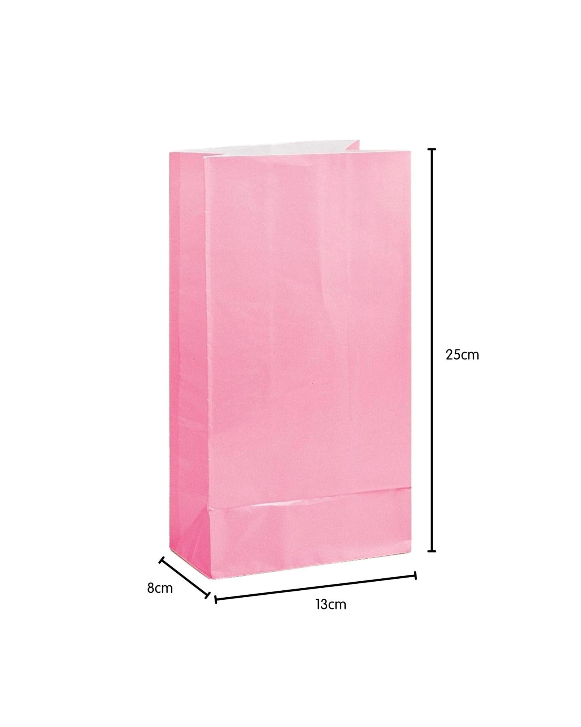 2 Unique Pastel Pink Paper Party Bags Pack of 12 - Pink, 2 of 2