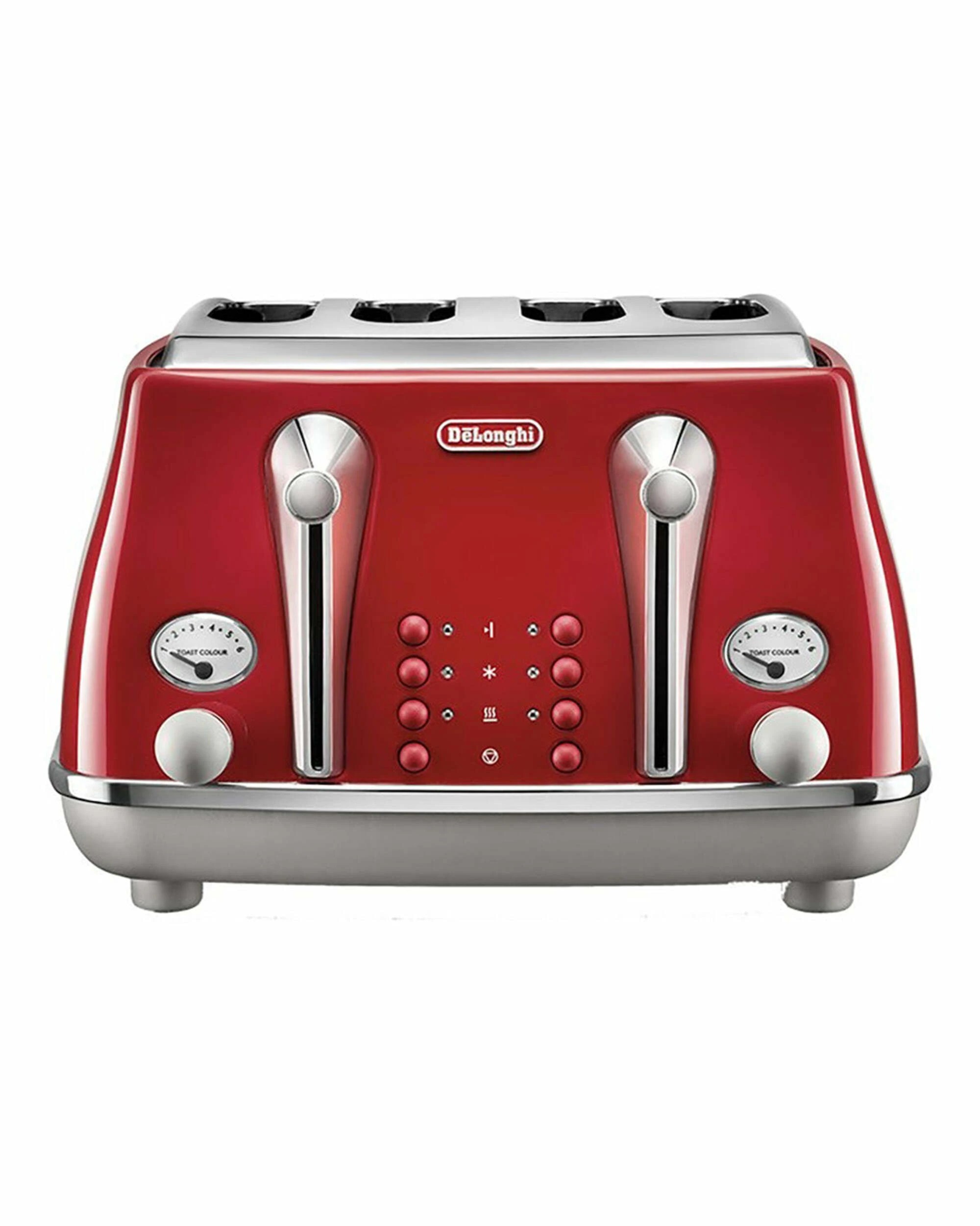 1 DeLonghi Icona Capitals 4 Slice Toaster - Tokyo Red - RED, 1 of 3