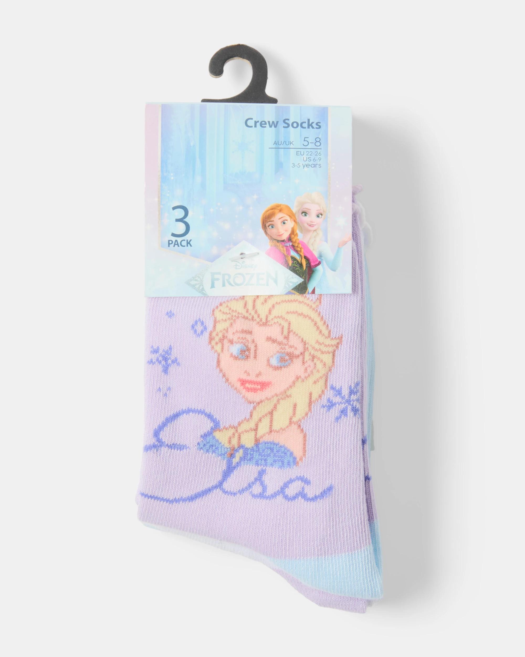 3 3 Pack Frozen License Crew Socks Frozen, 3 of 3