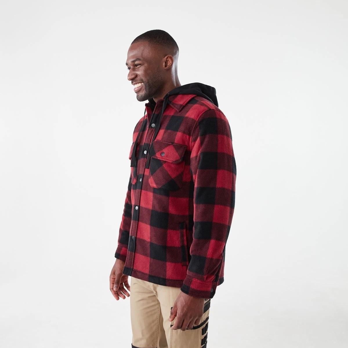 3 Workwear Padded Industrial Jacket Red Check, 3 of 8