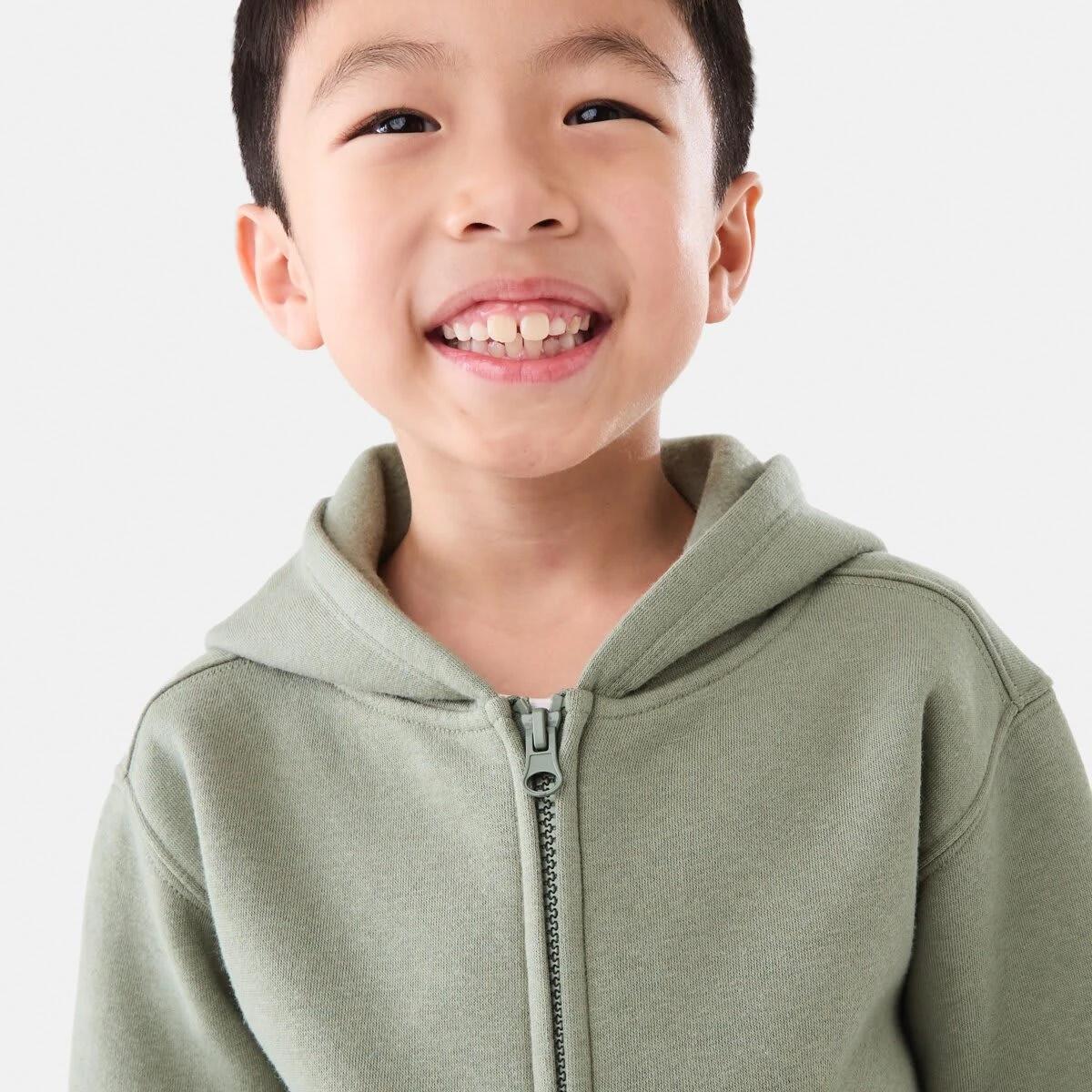 4 Plain Zip Through Hoodie Sea Spray, 4 of 10