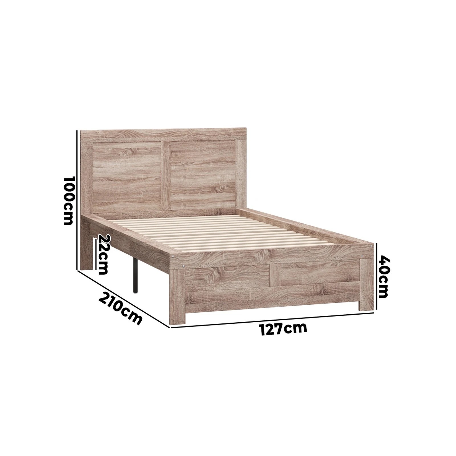 2 Oikiture Bed Frame King Single Size Wooden Bed Platforms NEO - Natural, 2 of 10
