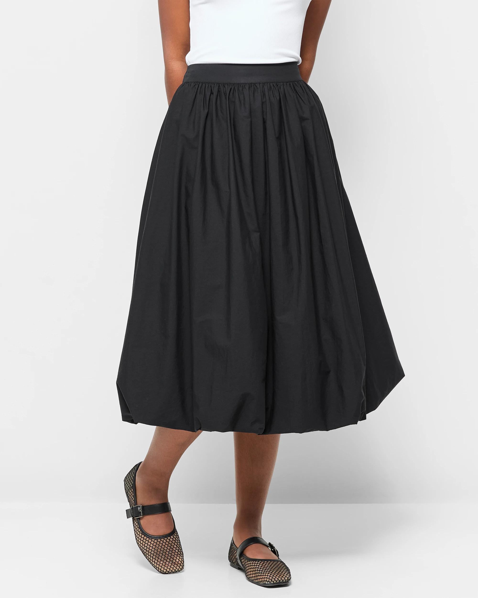 2 Target Petites Poplin Balloon Skirt BLACK, 2 of 5