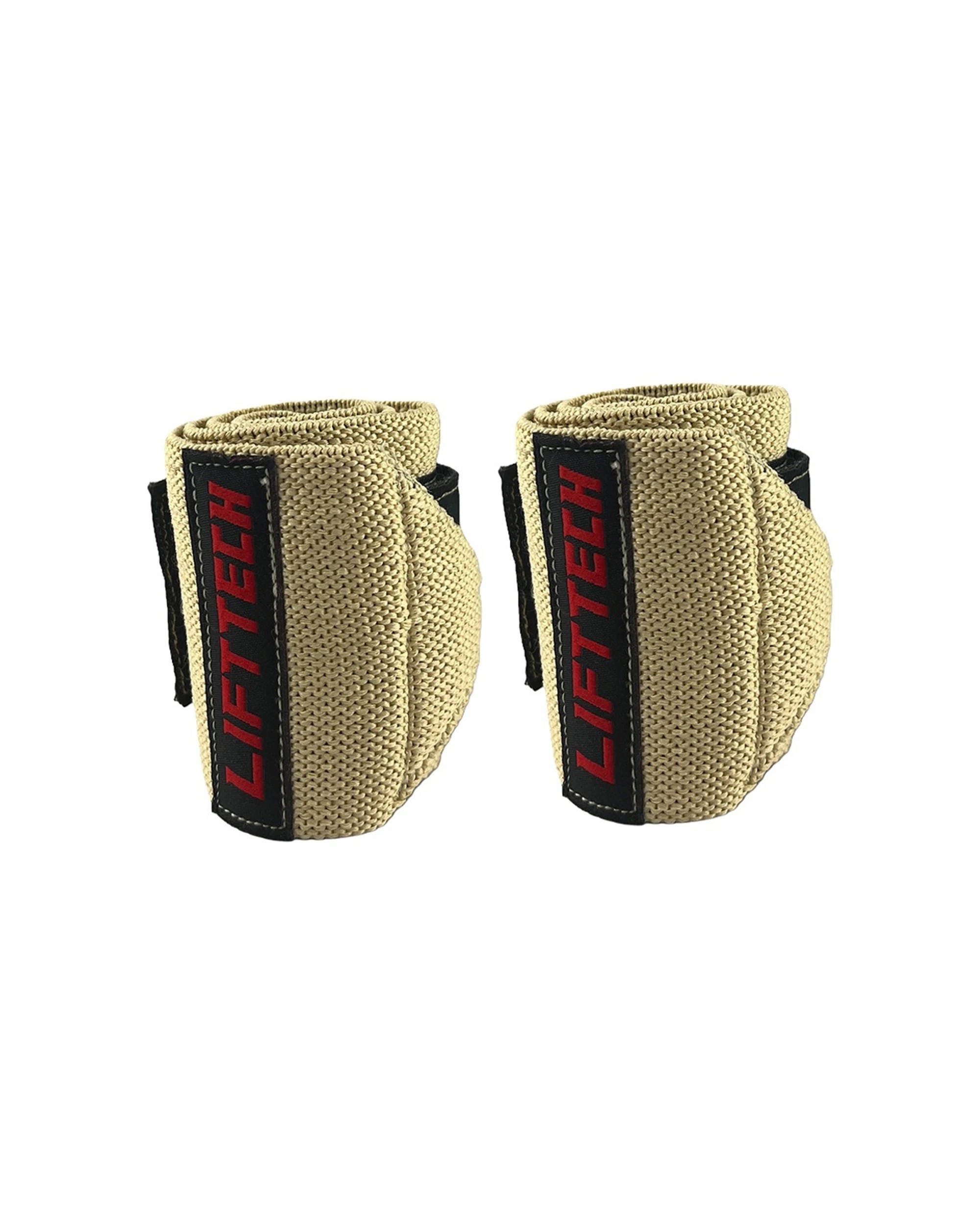 1 Lift-Tech Fitness 2pc Comp Elastic Support Wrist Wrap With Thumb Loop 18 Inch Skin - Beige, 1 of 4