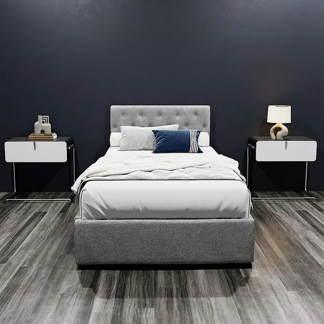 5 Artiss Bed Frame King Single Size Gas Lift  VILA - Grey, 5 of 10