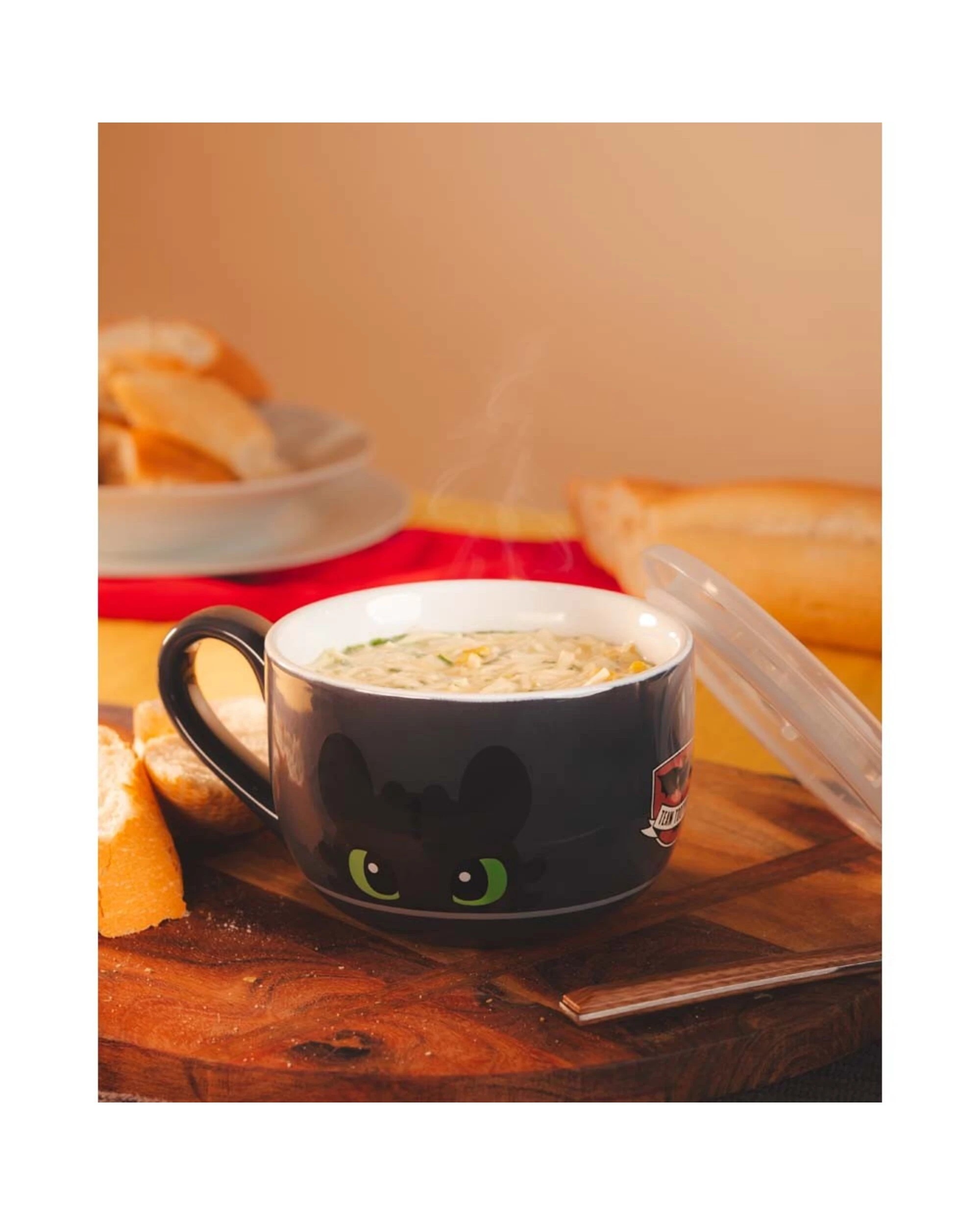 4 How To Train Your Dragon - Team Toothless Soup Bowl with Lid - Black, 4 of 4