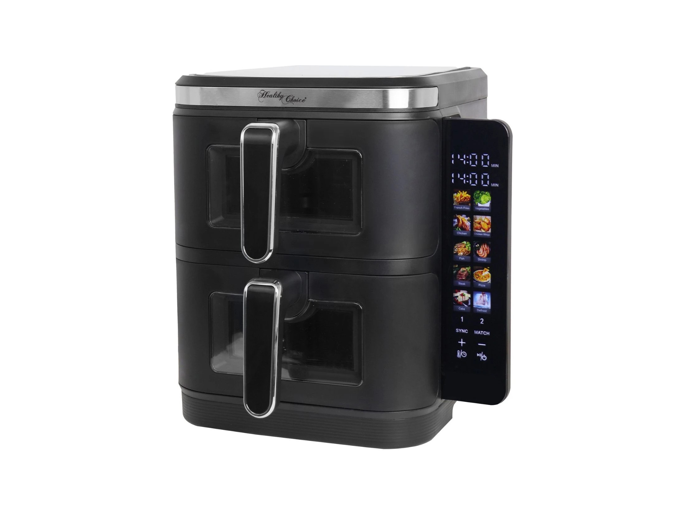 4 Healthy Choice 2400W 11L Multifunctional Double Decker Digital Dual Zone Air Fryer with  Foldable Coloured Screen, 4 of 8