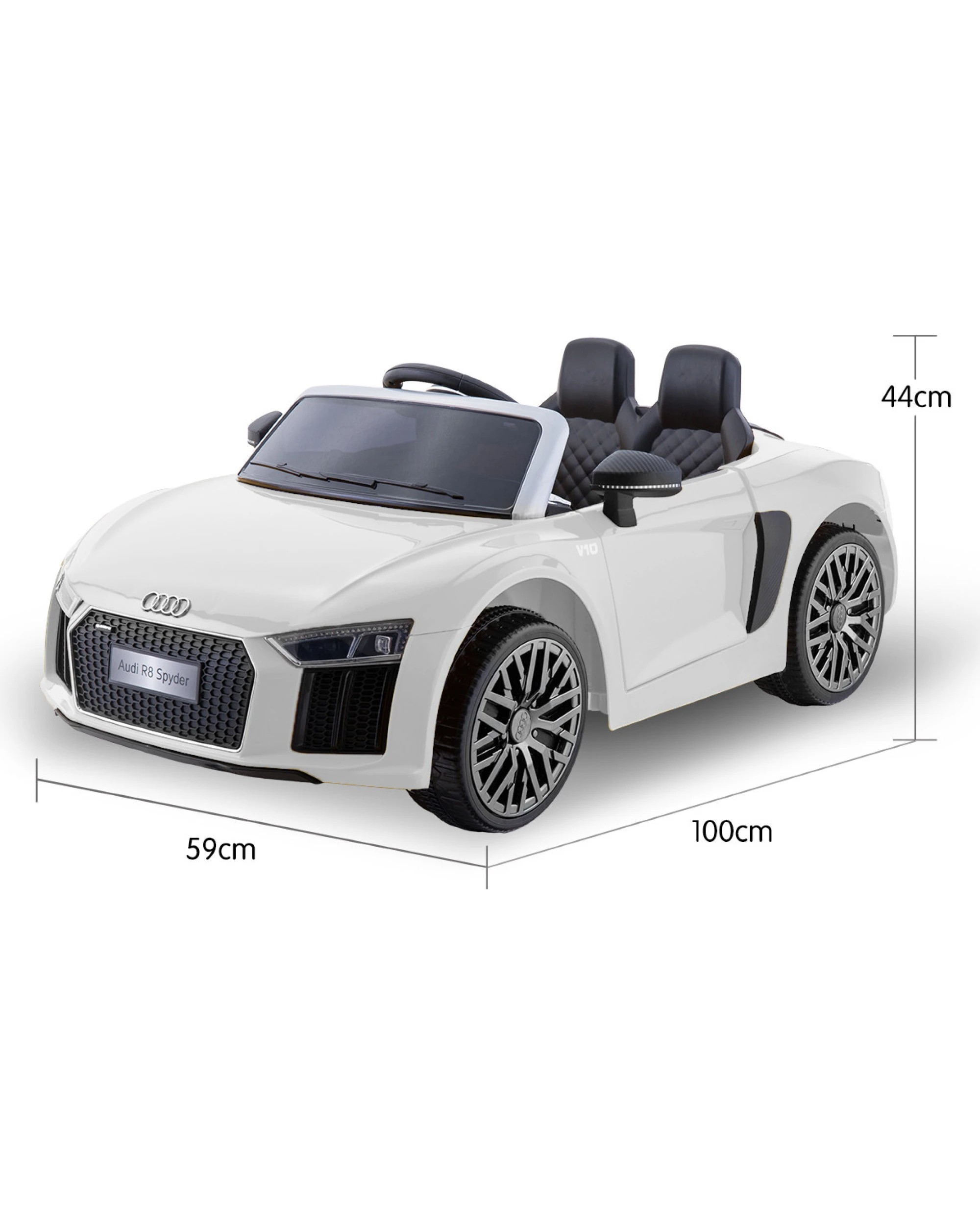 2 Kahuna R8 Spyder Audi Licensed Kids Electric Ride On Car Remote Control White, 2 of 9