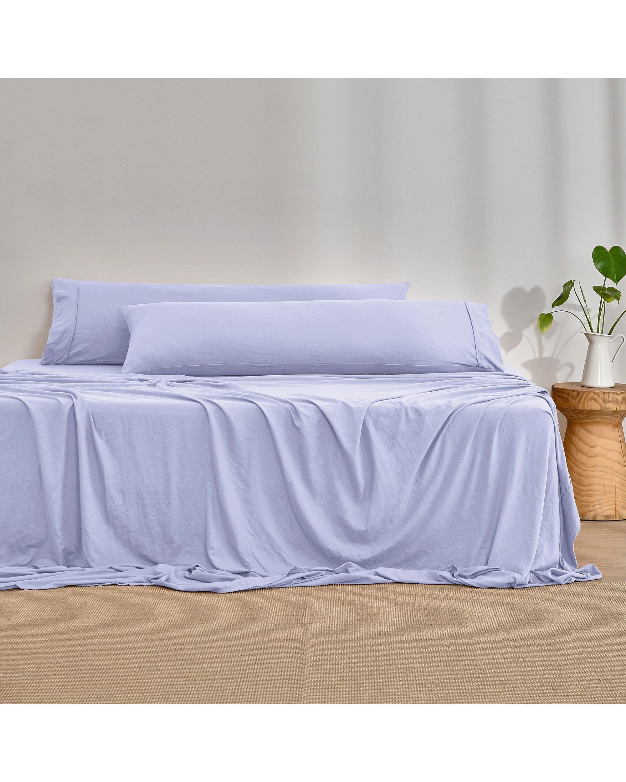 1 Dreamaker Superfine Washed Microfibre Body Pillowcase Twin Pack - Lilac, 1 of 4