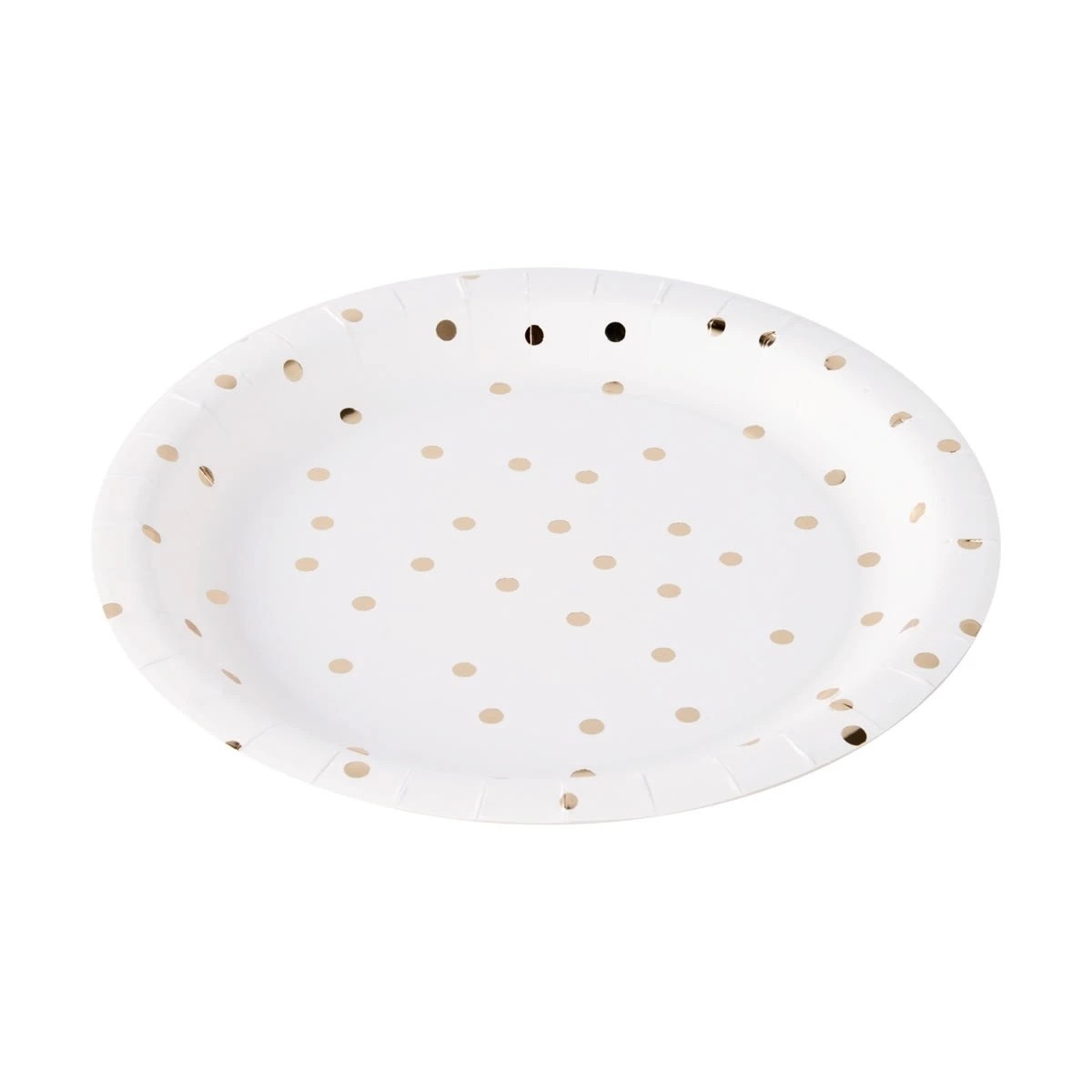 1 16 Piece Gold Foil Dot Paper Plates, 1 of 7