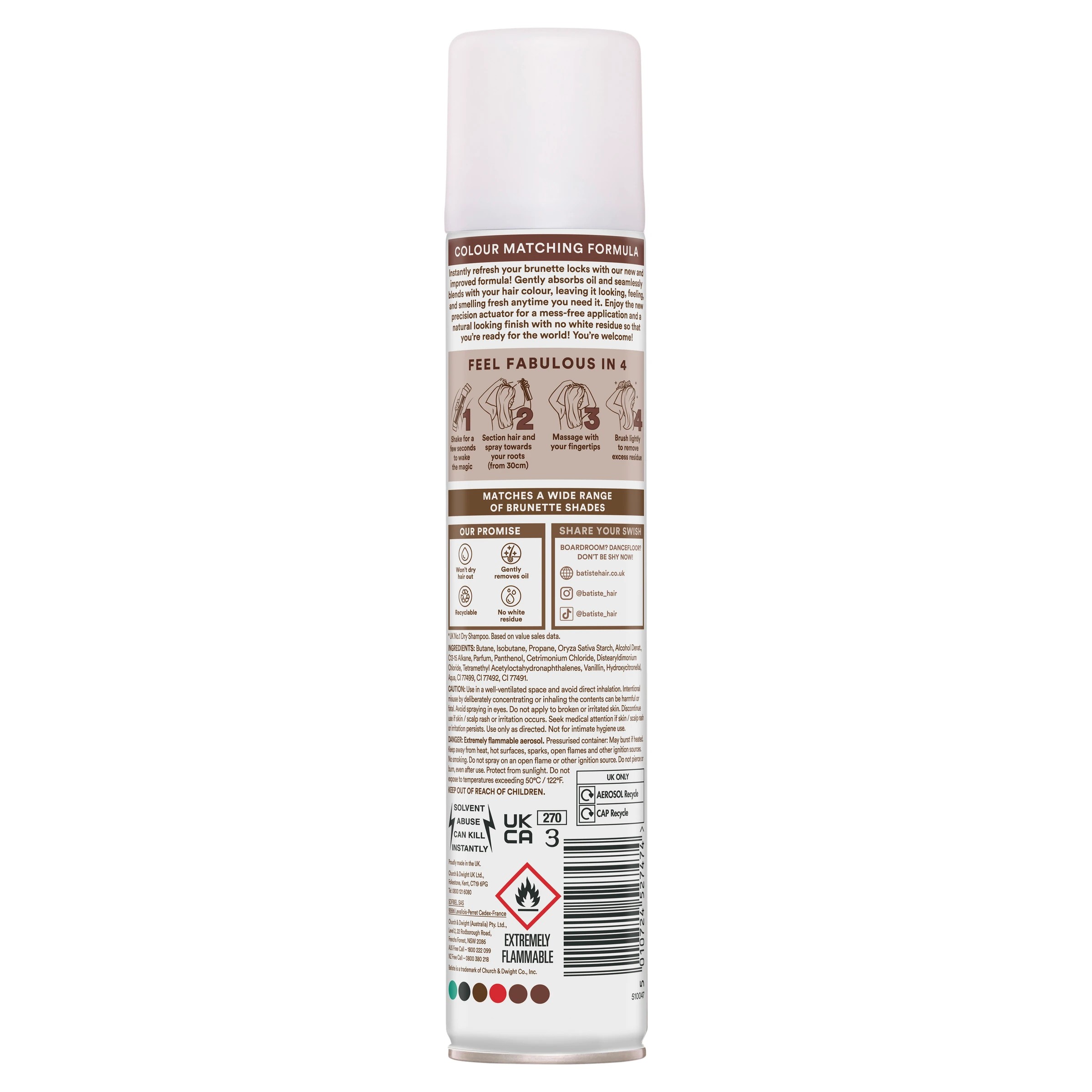 2 Batiste Colour Dry Shampoo 200ml - Brunette, 2 of 10