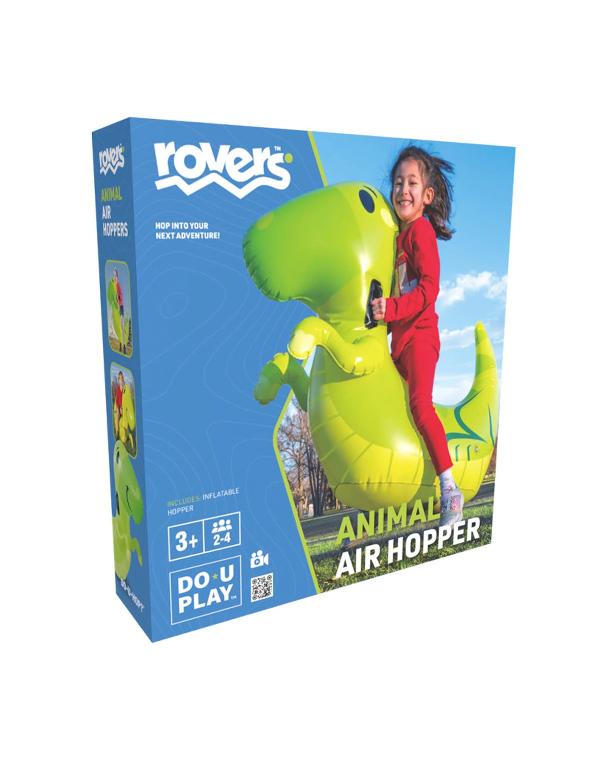 2 Do U Play Kids Animal Air Hoppers Dino Inflatable Bounce Toy Motor Skills - Green, 2 of 4