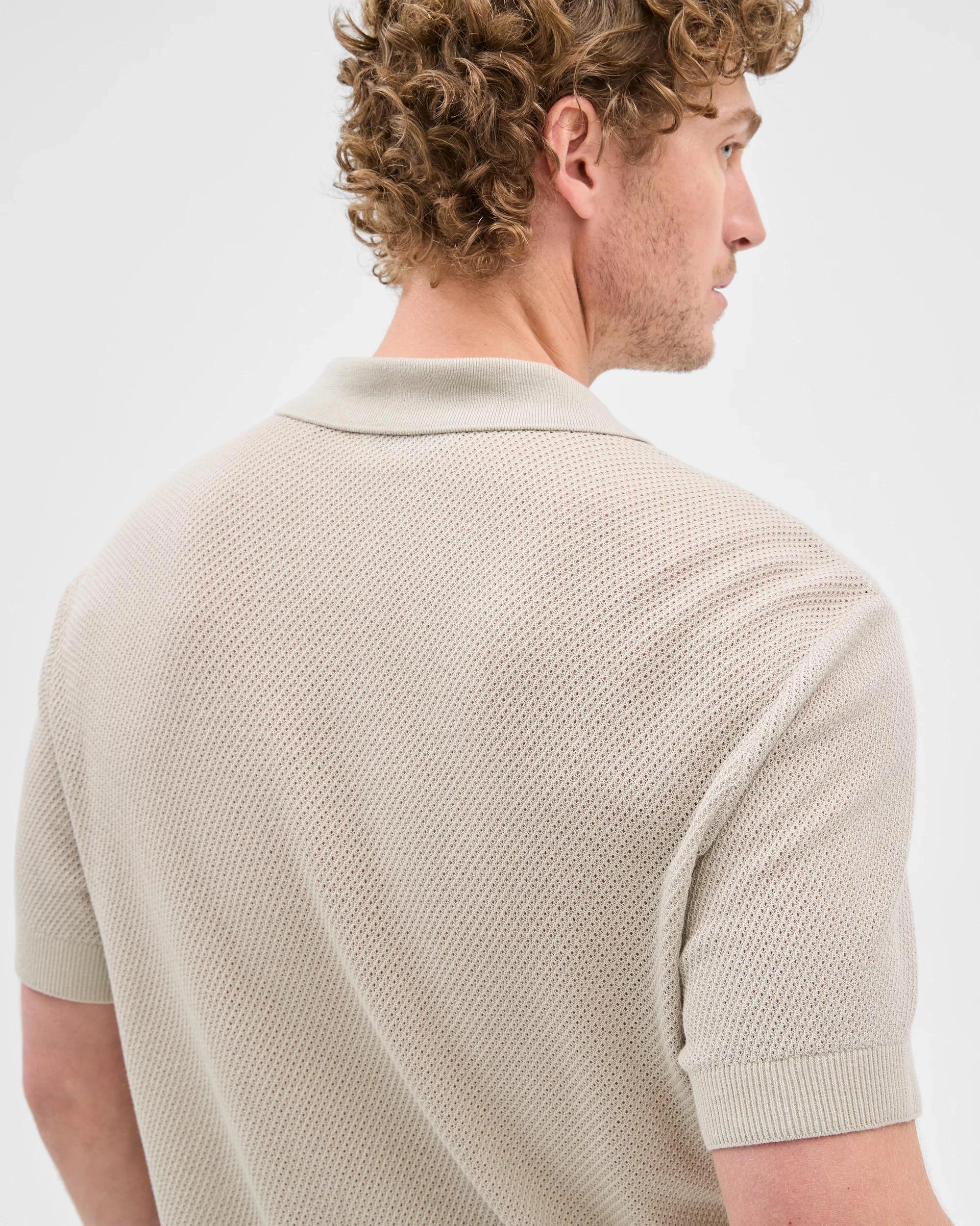 6 Australian Cotton Blend Knit Polo Top - Preview MOONSTRUCK, 6 of 7