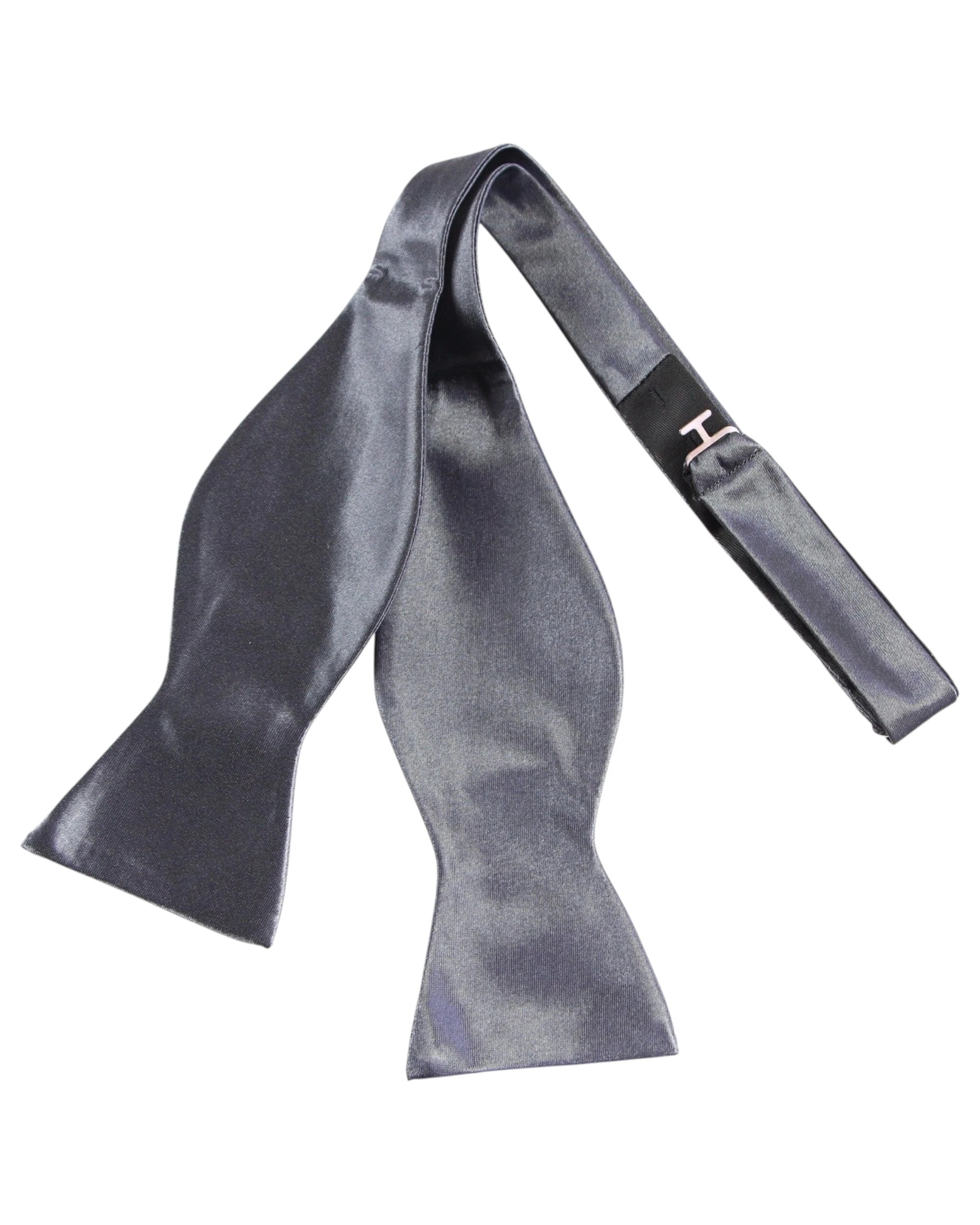 1 Zasel Mens Self Tie Bow Tie - Silver - Silver, 1 of 4