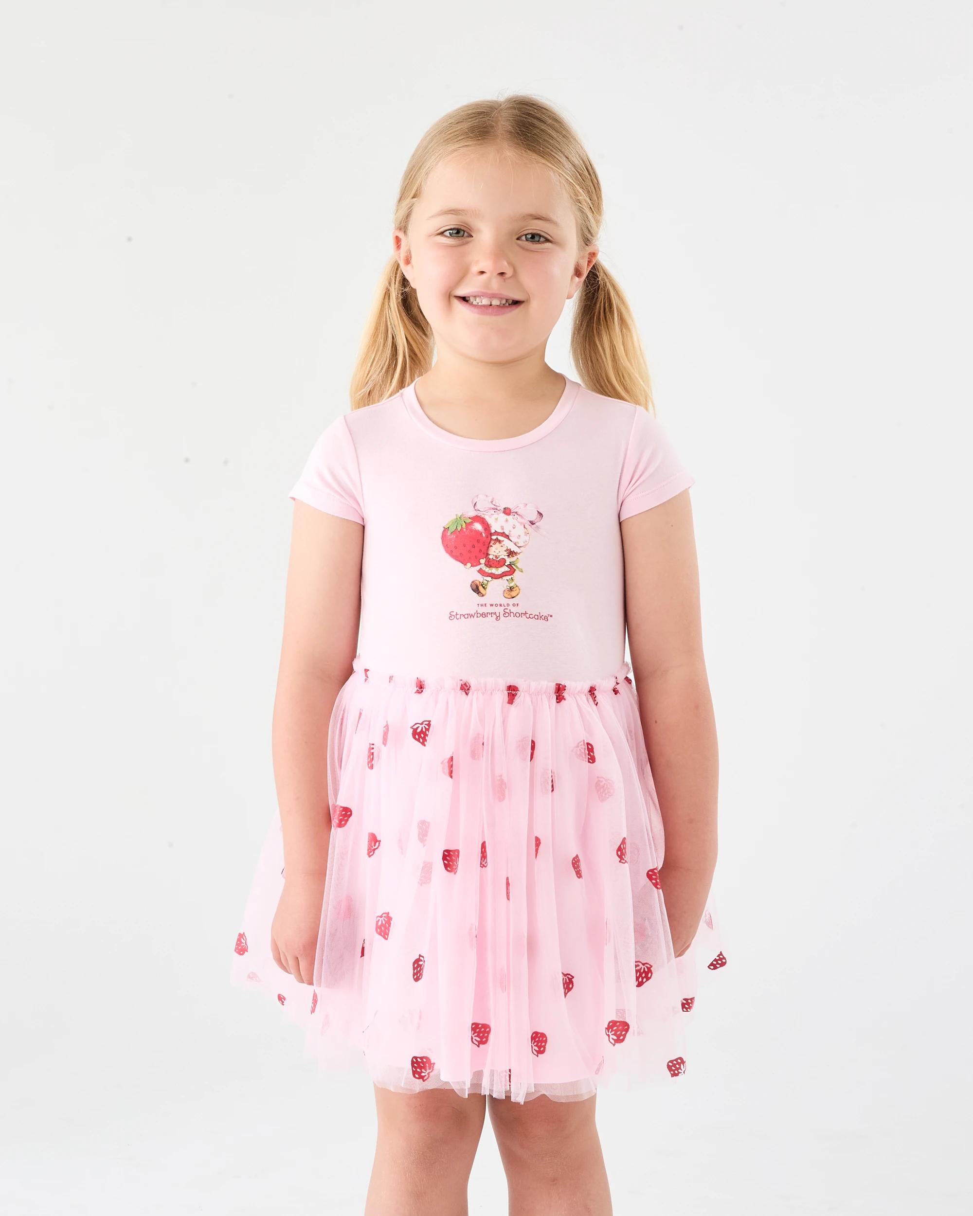 1 Short Sleeve Strawberry Shortcake License Tutu Dress Straw Cake, 1 of 6