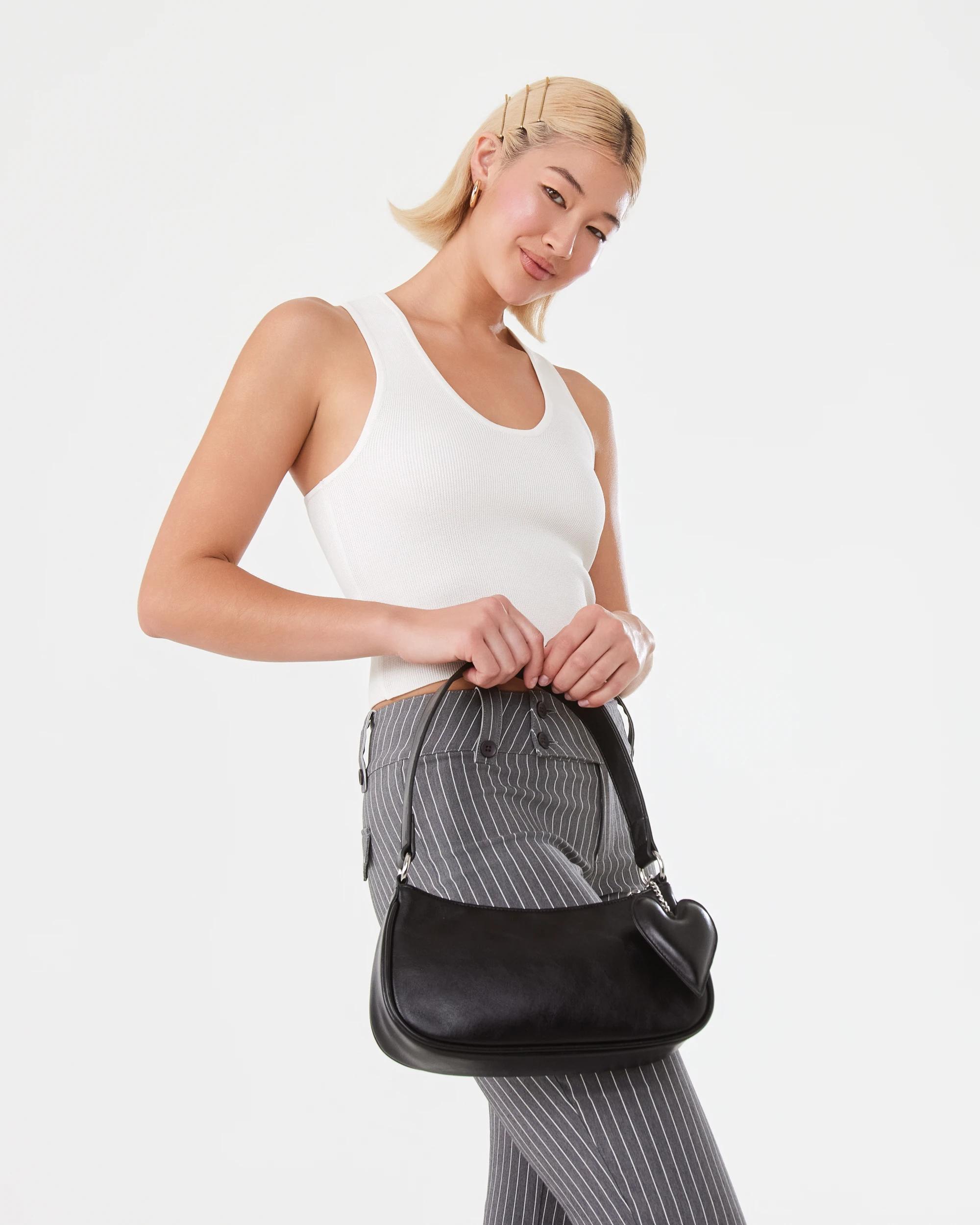 4 Charm Baguette Shoulder Bag Black, 4 of 7