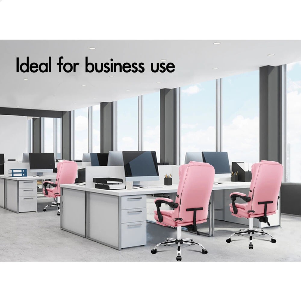 10 Alfordson Massage Office Chair Gaming Seat Executive Racing Leather Computer - Pink, 10 of 10