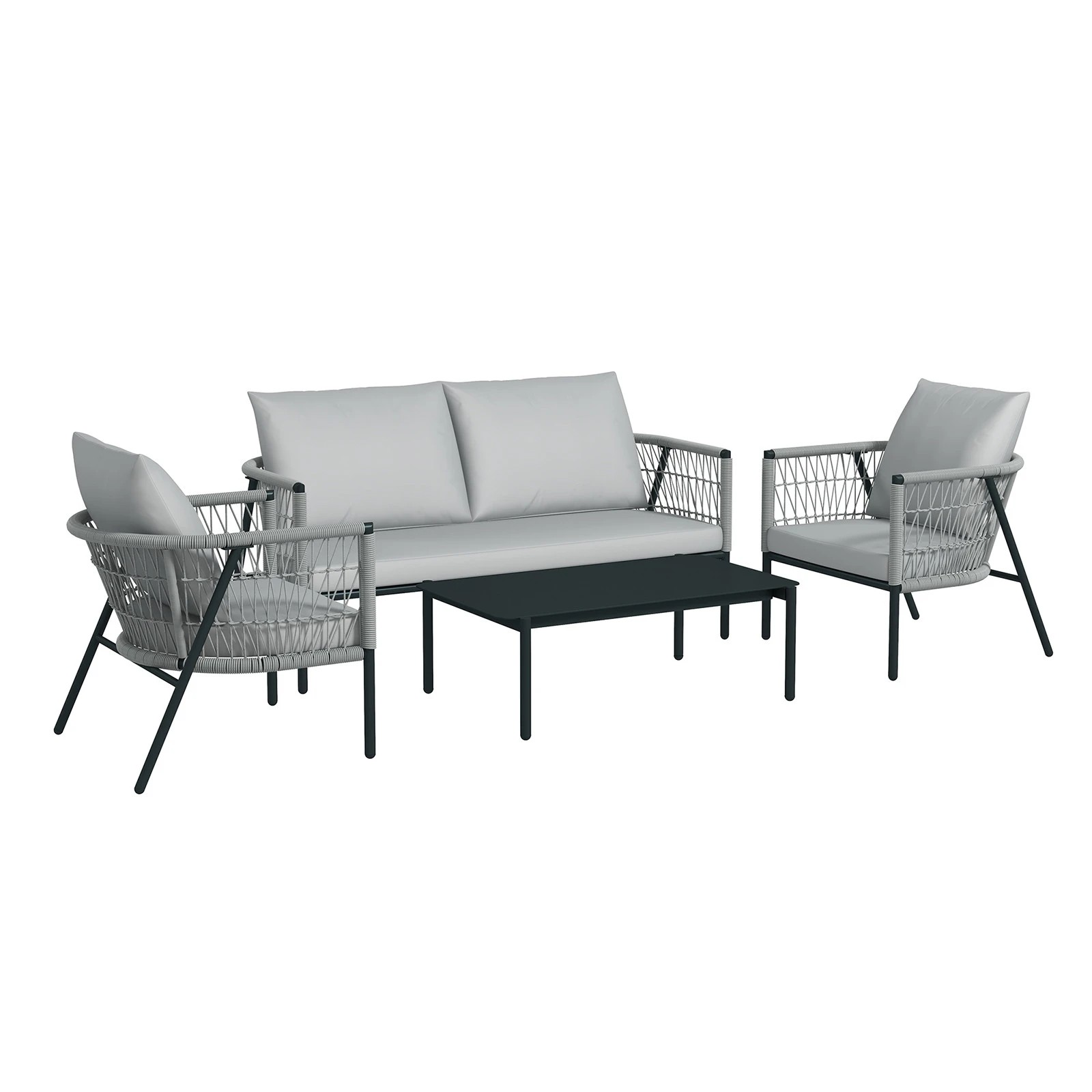 8 Arcadia Furniture 4 Piece Reims Ensemble Set Stylish Comfortable Durable Grey - Grey, 8 of 10