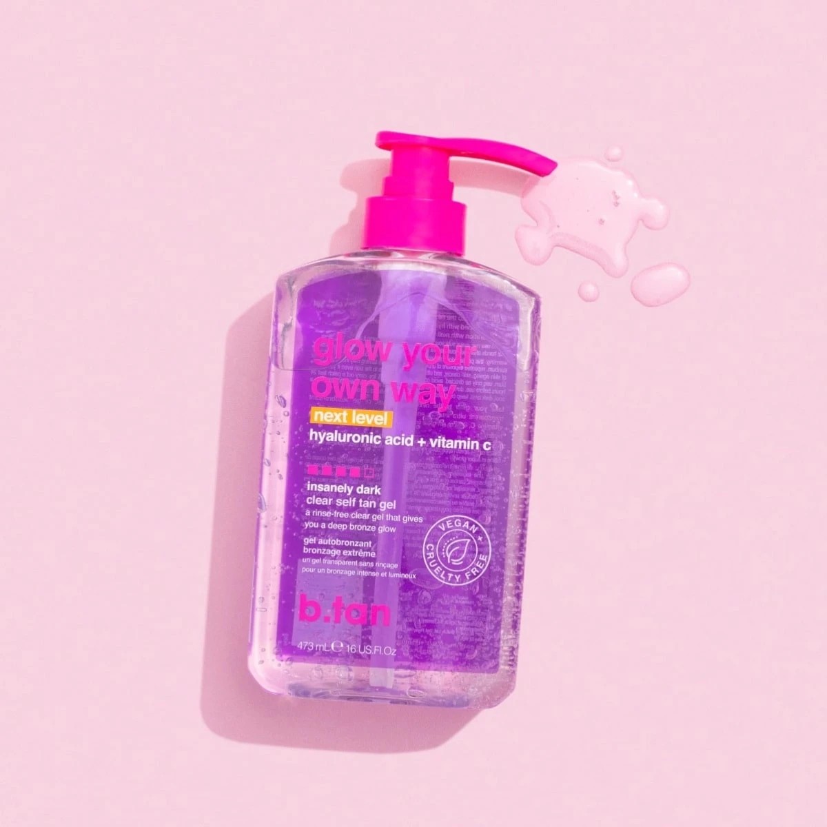 4 b.tan Glow Your Own Way Next Level Clear Self Tan Gel 473ml - Hyaluronic Acid and Vitamin C, 4 of 5