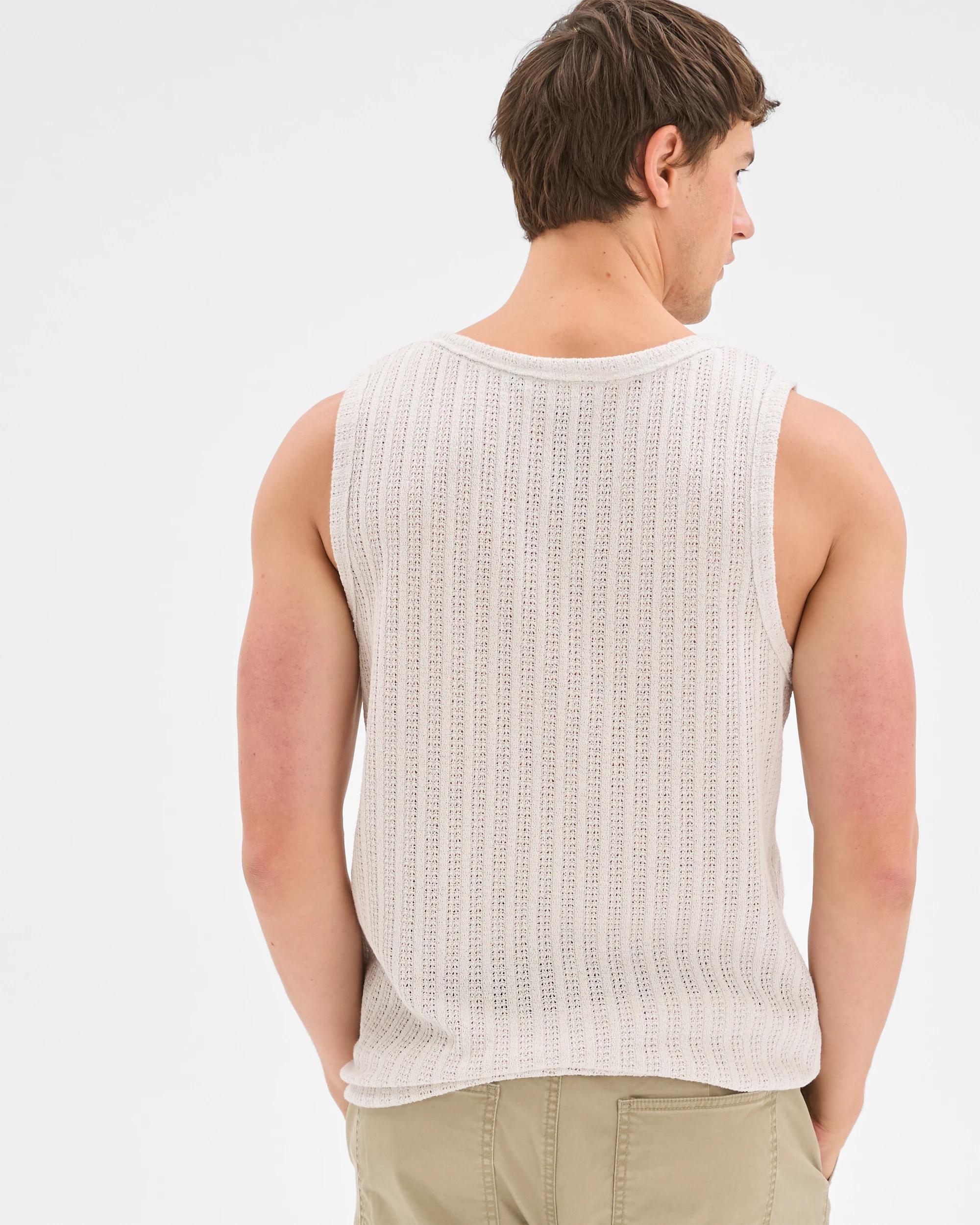 6 Commons Australian Cotton Blend Textured Tank Top WASHED WHITE, 6 of 6