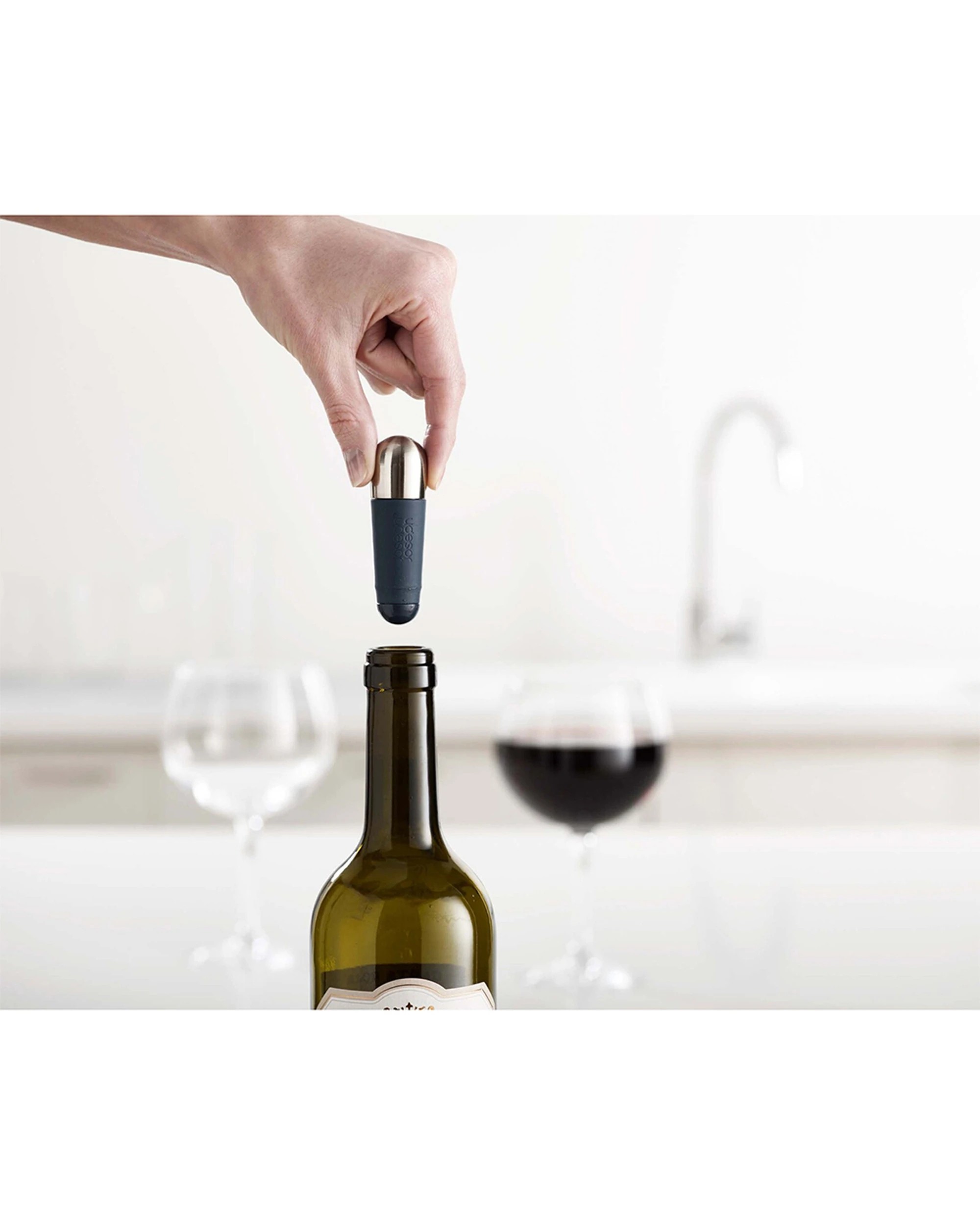 4 Joseph Joseph BarWise Twist-Lock Wine Stoppers Set 2 Silicone Leakproof Air - Multi, 4 of 4