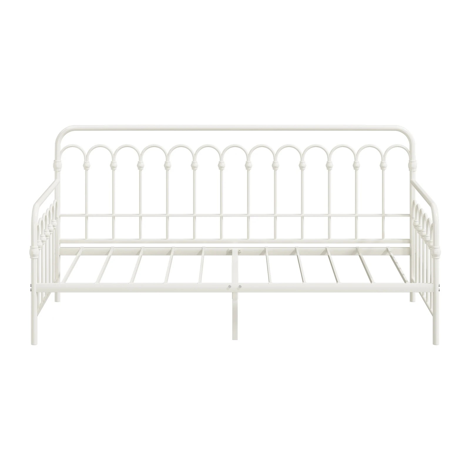 6 Oikiture Metal Daybed Frame Single Size Sofa Bed Steel Slat Support
 - Beige, 6 of 9