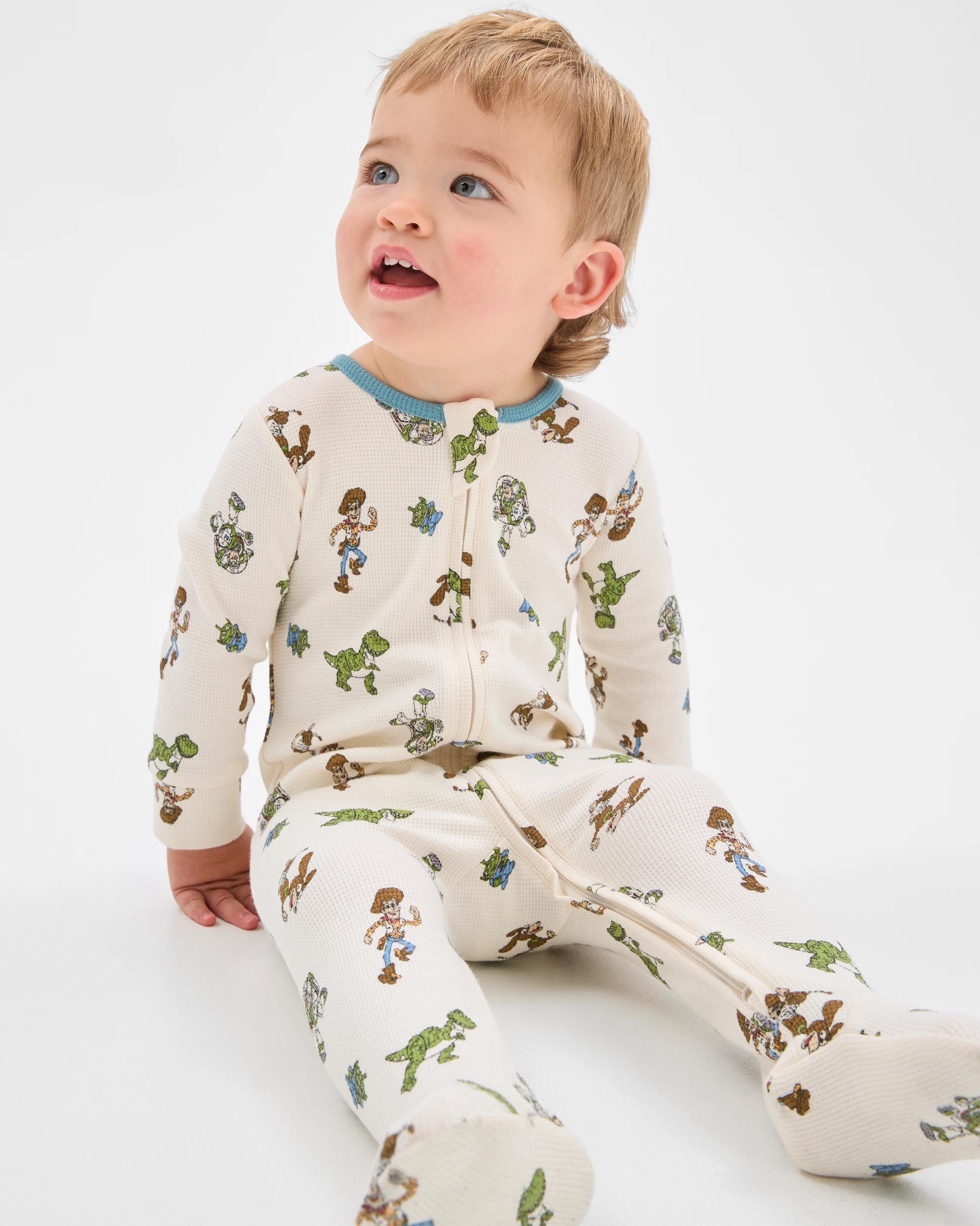 1 Disney Toy Story Baby Organic Cotton Waffle Zip Coverall TOY STORY 4, 1 of 5