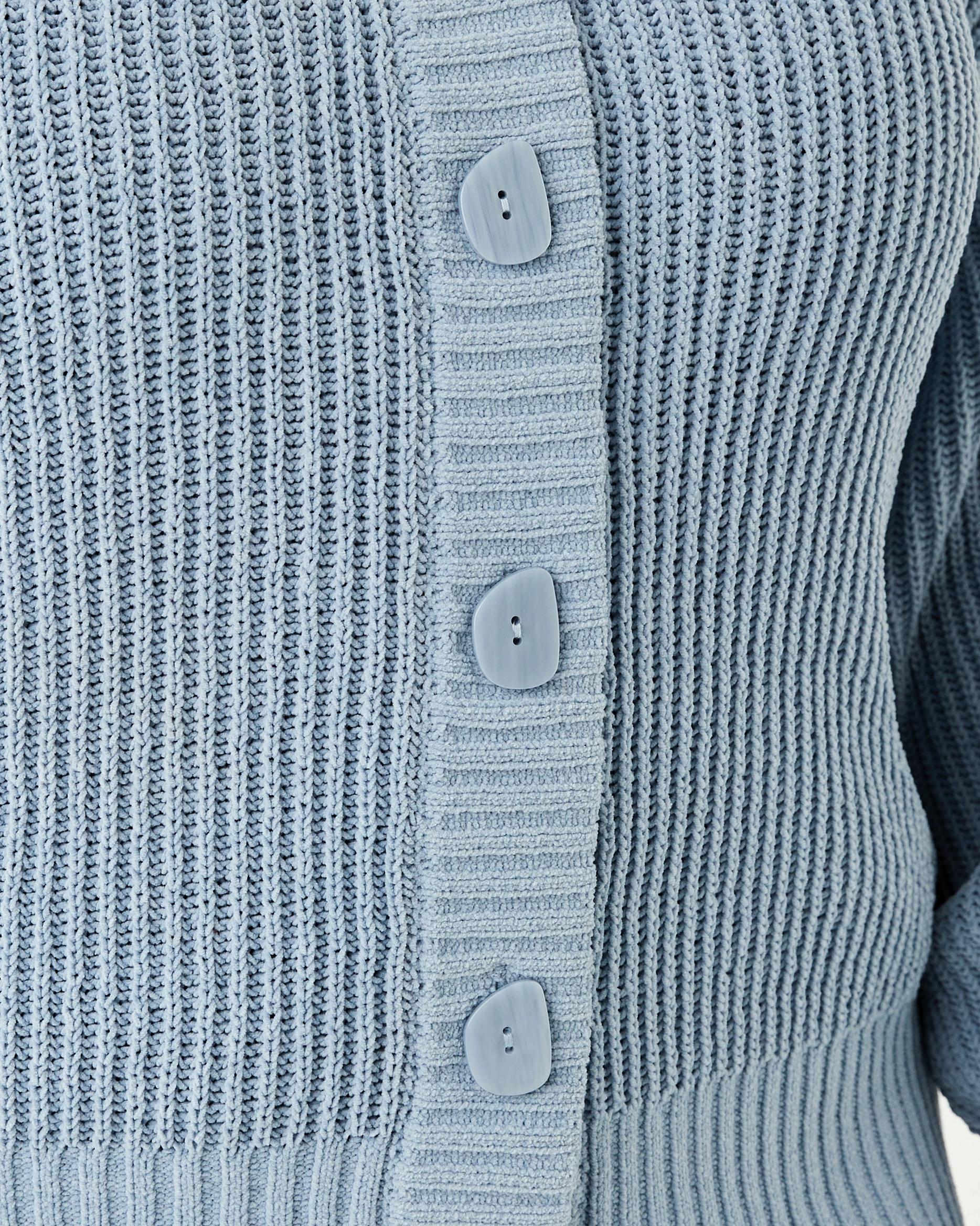 6 Curve Chenille Cardigan Blizzard, 6 of 7