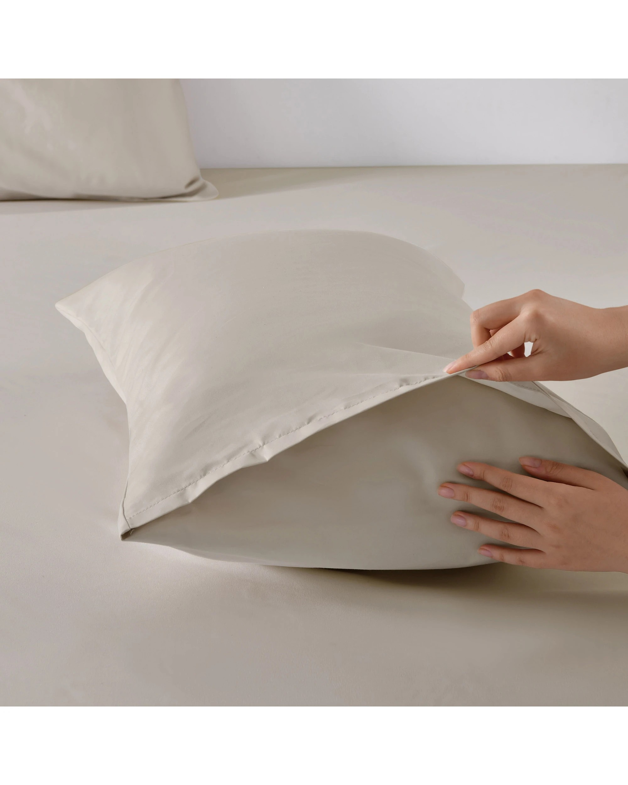 4 Dreamaker 1500TC Cotton Rich Sateen Quilt Cover Set - King Bed - Oat, 4 of 7