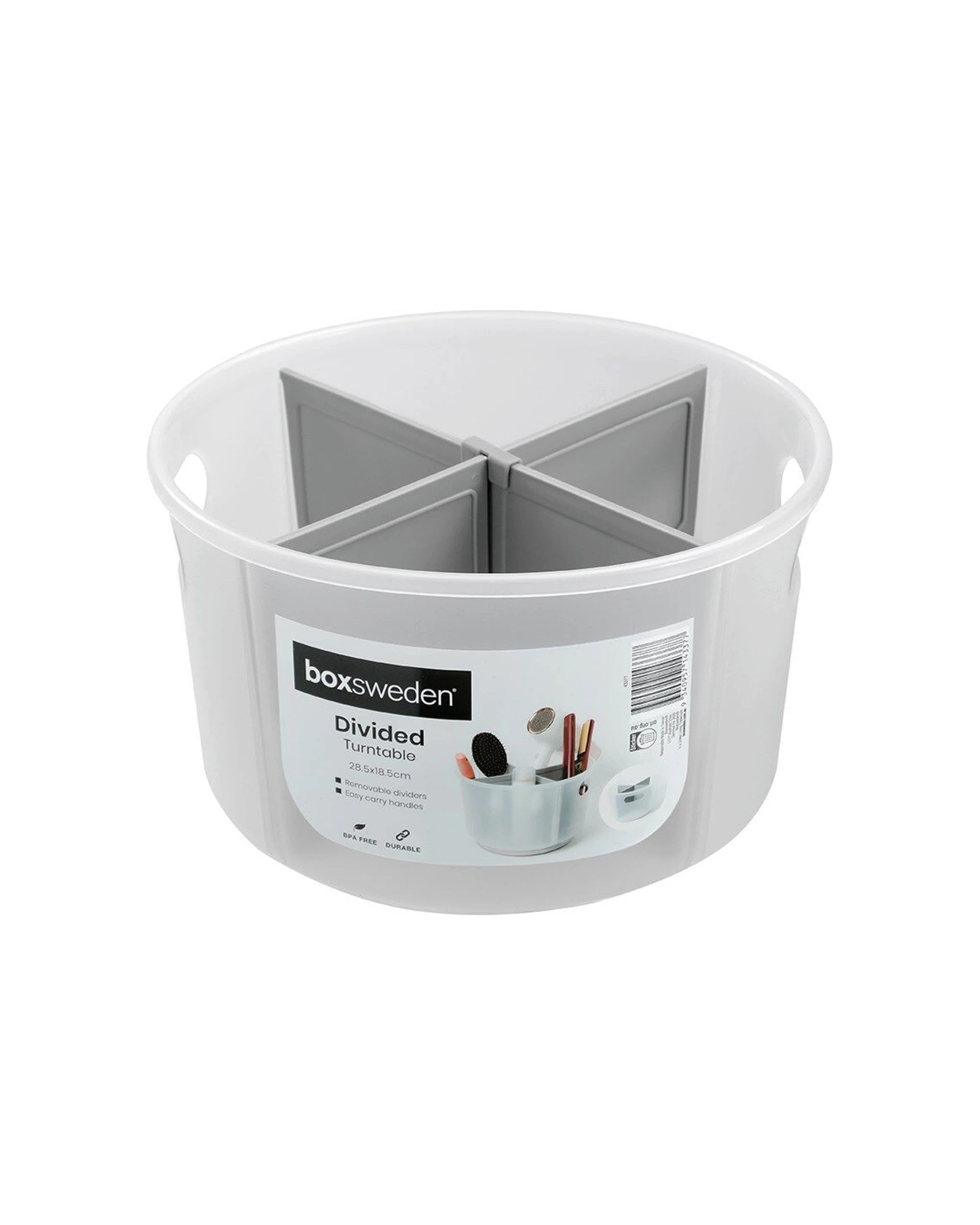 1 Boxsweden Divided Turntable Easy Carry Storage Container 28.5x18.5cm - Clear, 1 of 6