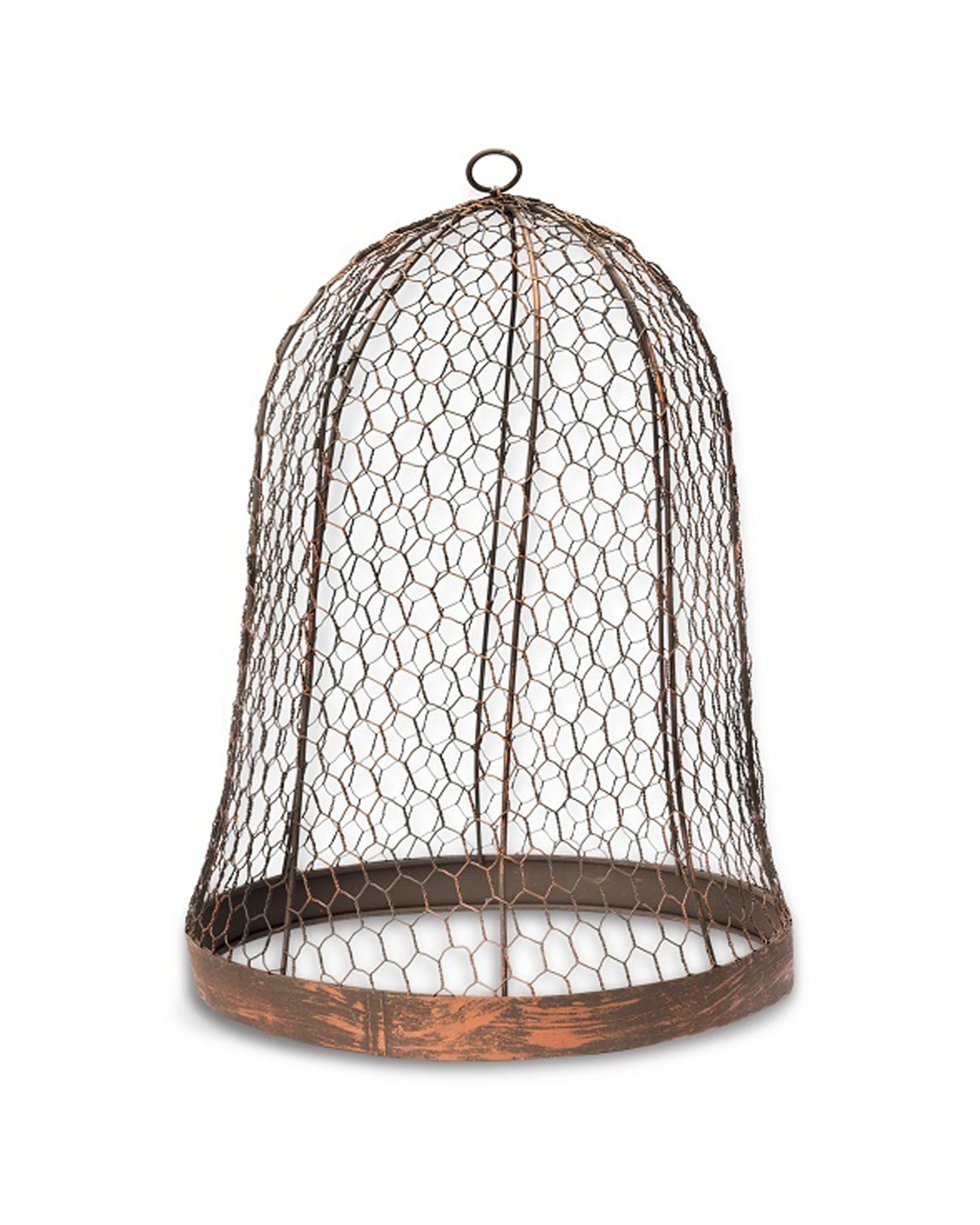 1 Alfresco Round Metal 44cm Cloche Outdoor Garden Plant Protector - Brown, 1 of 3