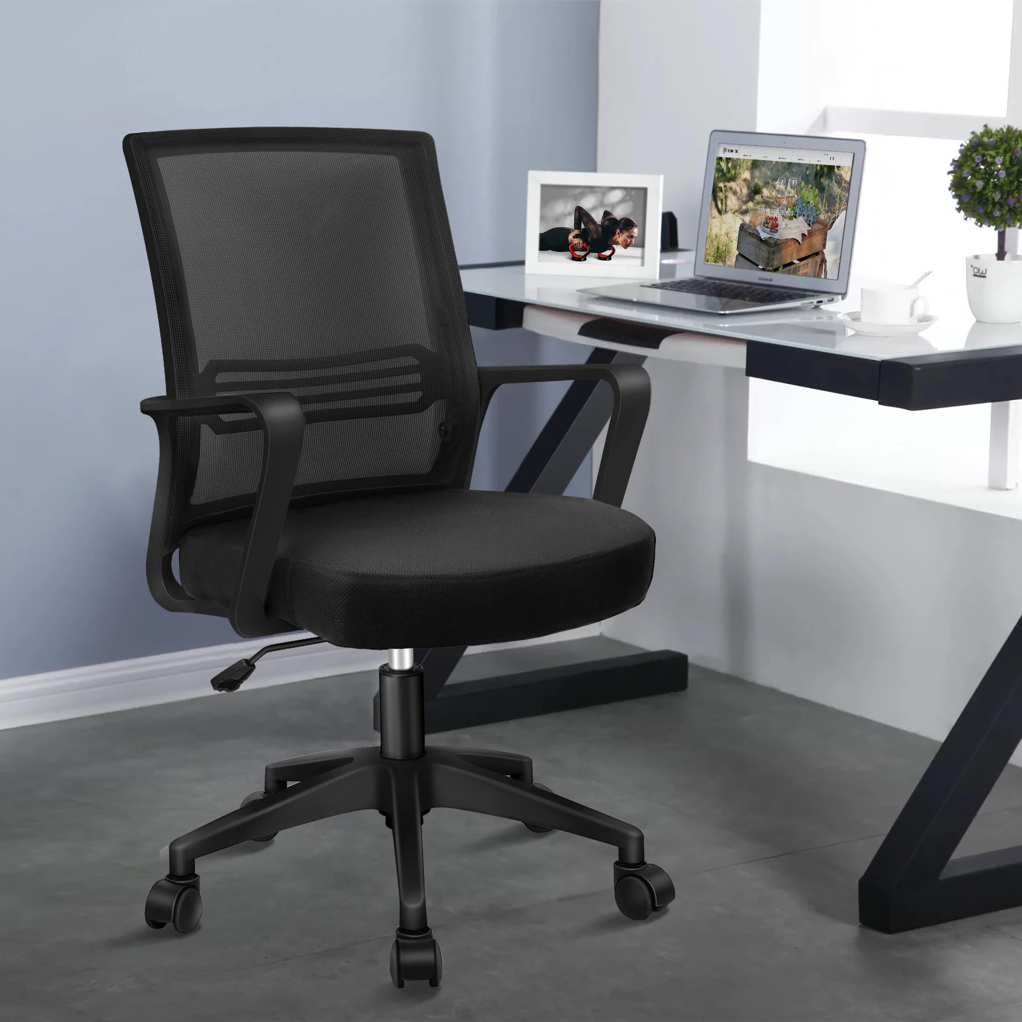2 Alfordson Mesh Office Chair Executive Computer Seat Gaming Racing Work - Black, 2 of 10
