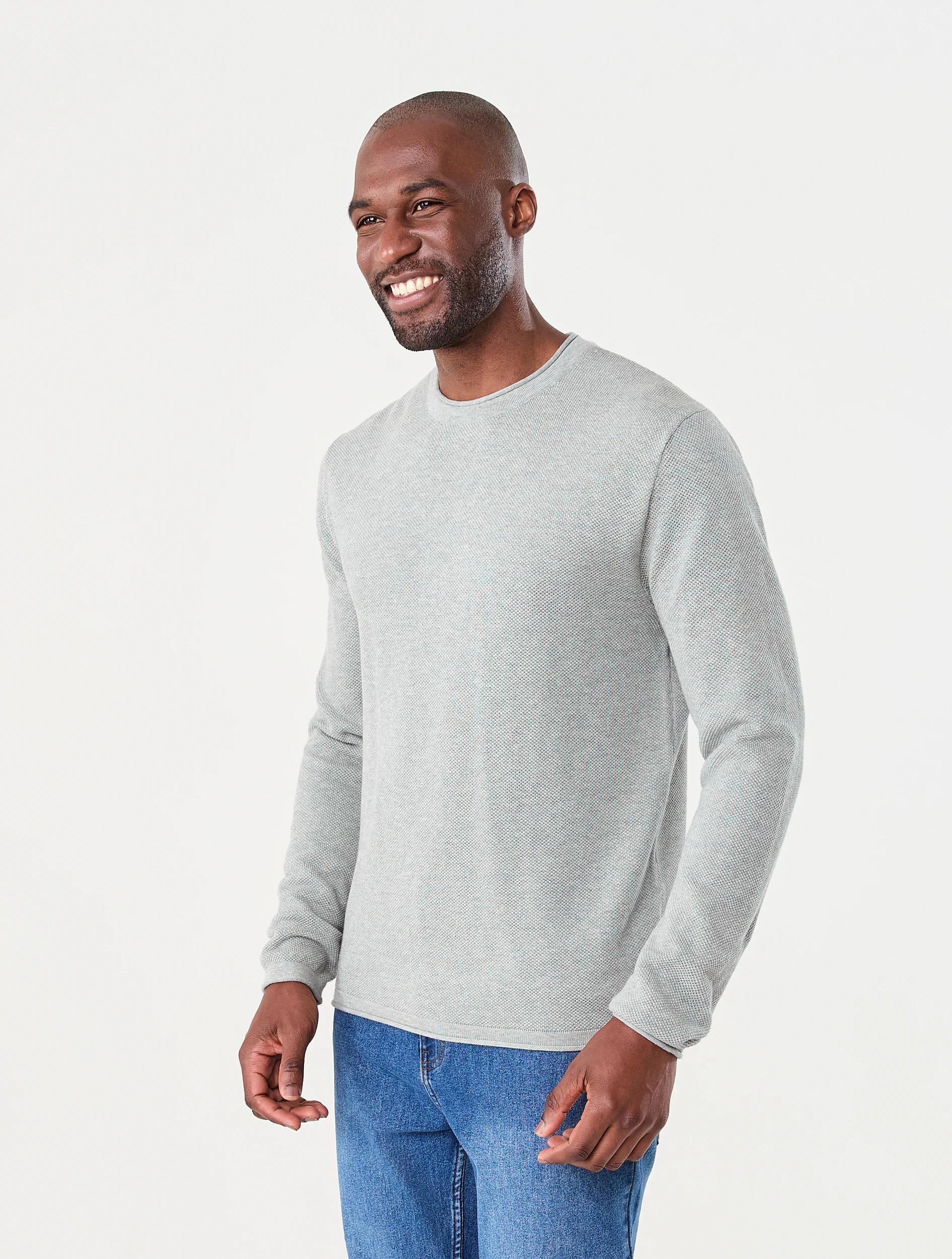 2 Lightweight Textured Knit Jumper Grey Marle, 2 of 7