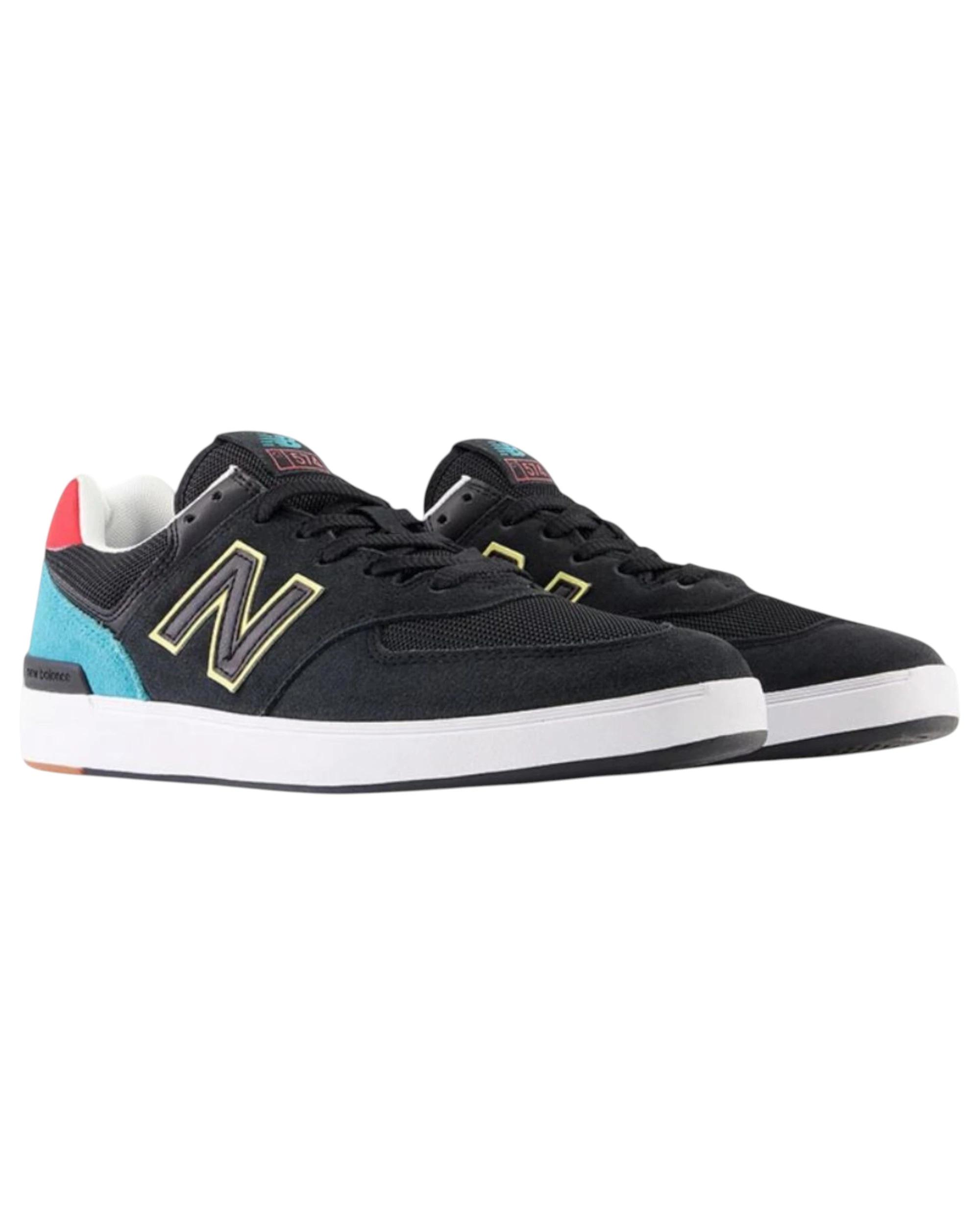4 New Balance Mens 574 Black Athletic Casual Sneakers BLACK, 4 of 6