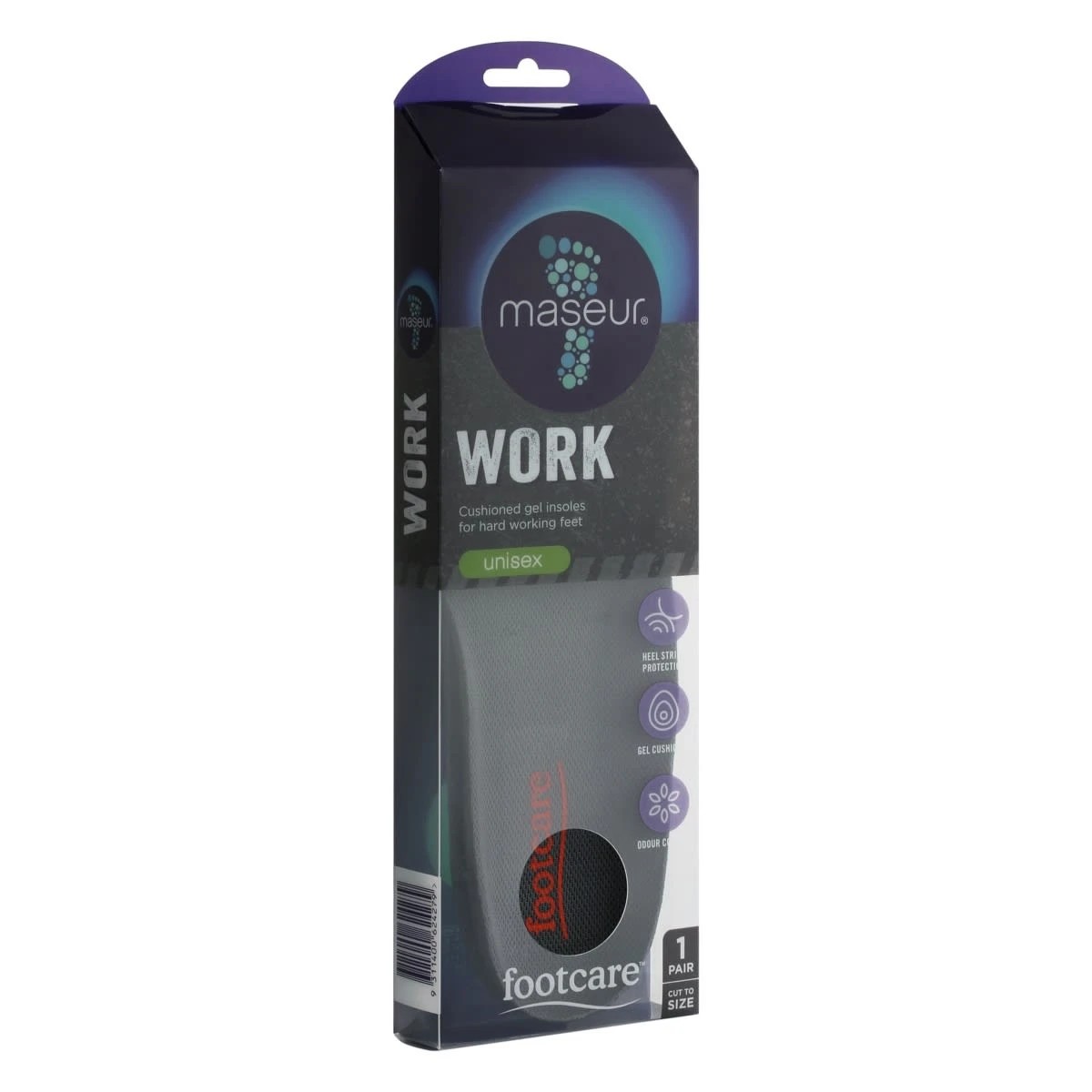 2 Masseur Footcare Work Insoles - Black, 2 of 6
