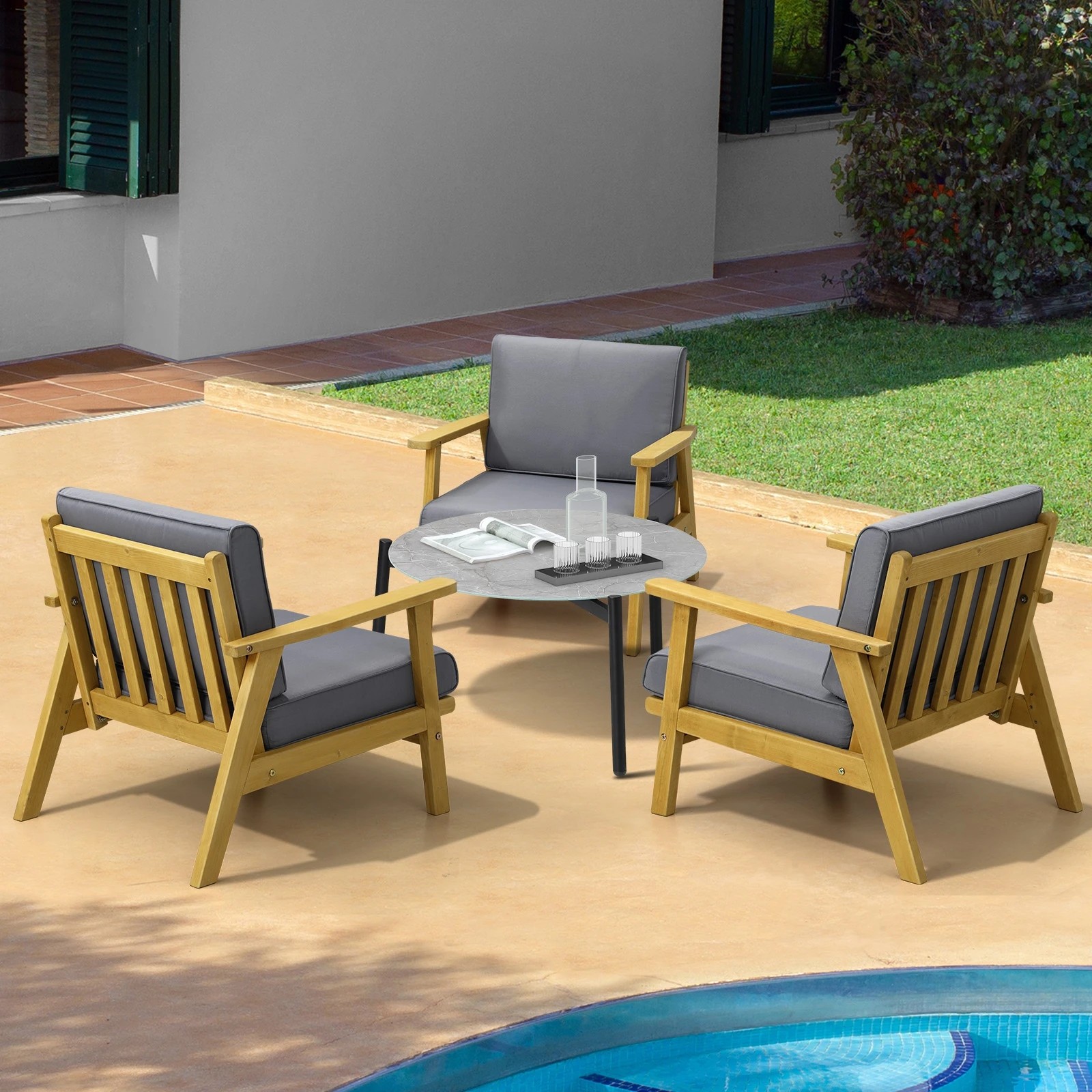 10 Livsip 4pcs Outdoor Lounge Set Patio Furniture Sets Coffee Side Table
 - Multi, 10 of 10