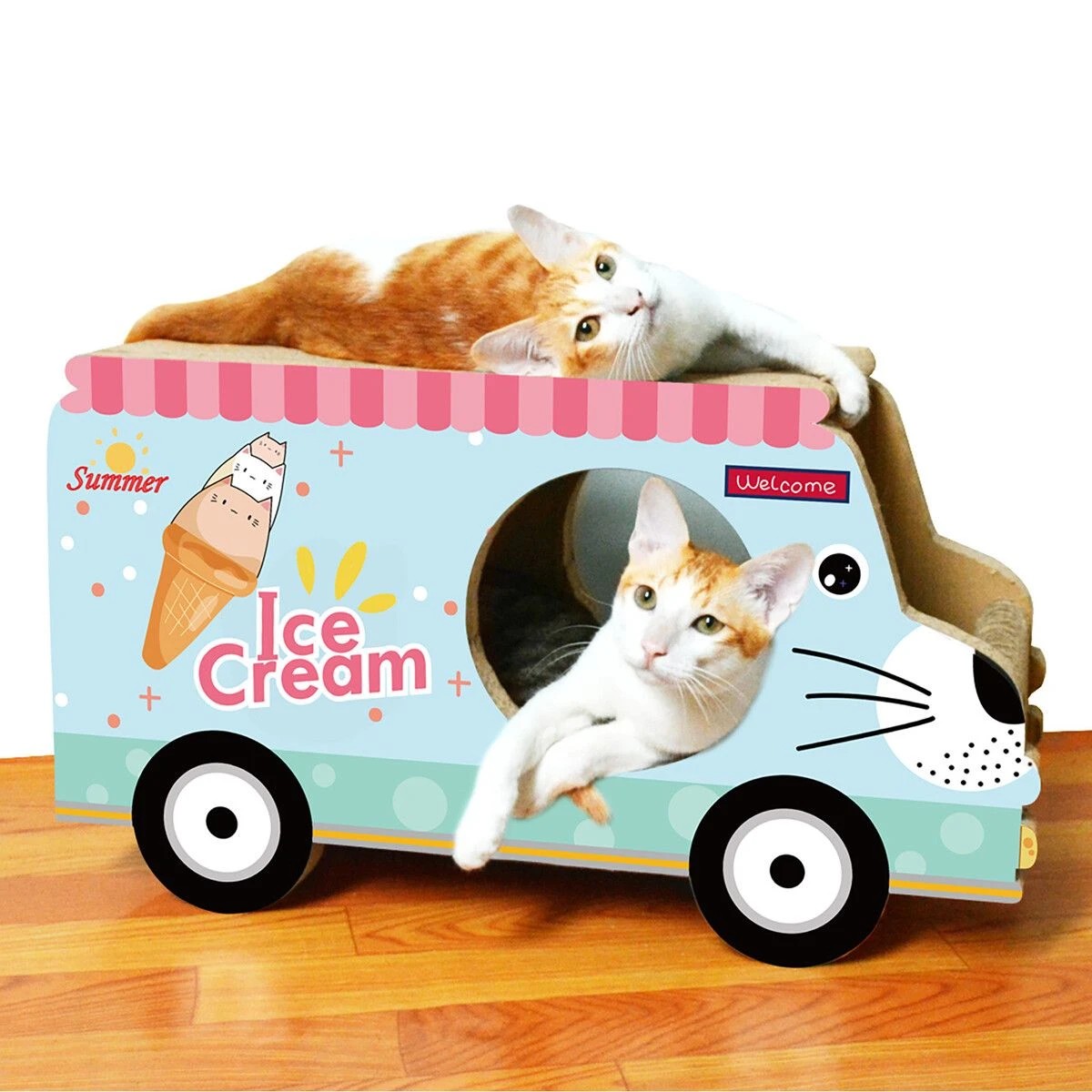 4 Pet Scene Cat Scratching Post Toy Bed Scratcher Corrugated Cardboard, 4 of 6