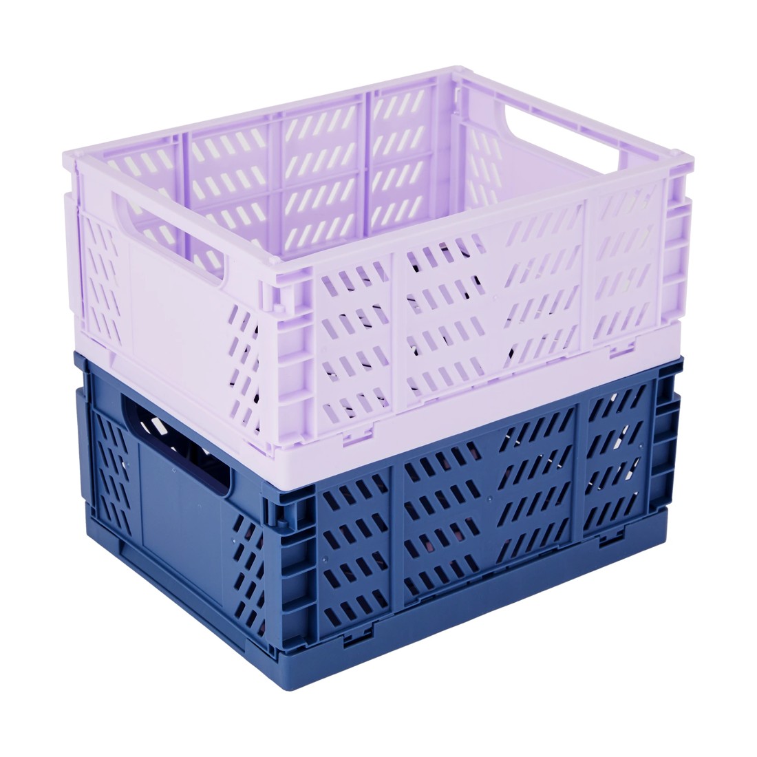 1 2 Pack Large Collapsible Containers - Purple and Navy, 1 of 6