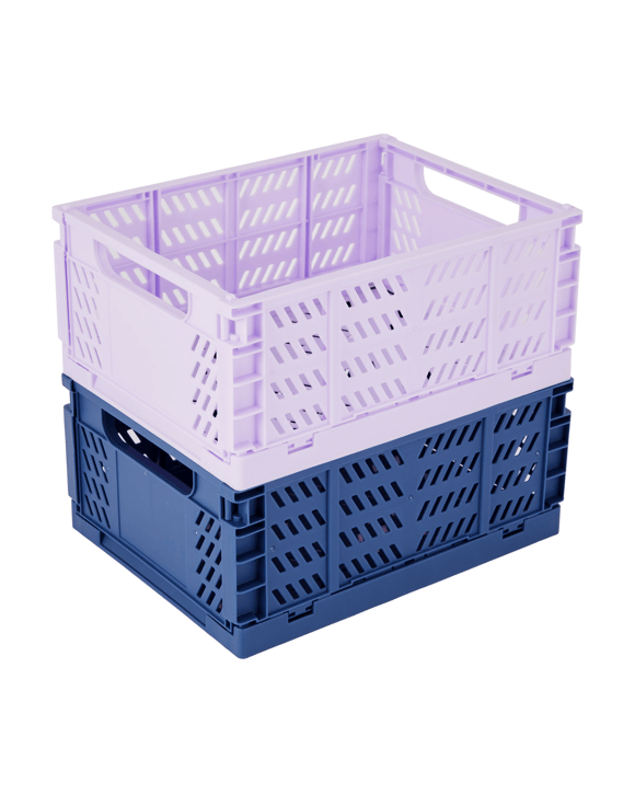 2 Pack Large Collapsible Containers - Purple and Navy