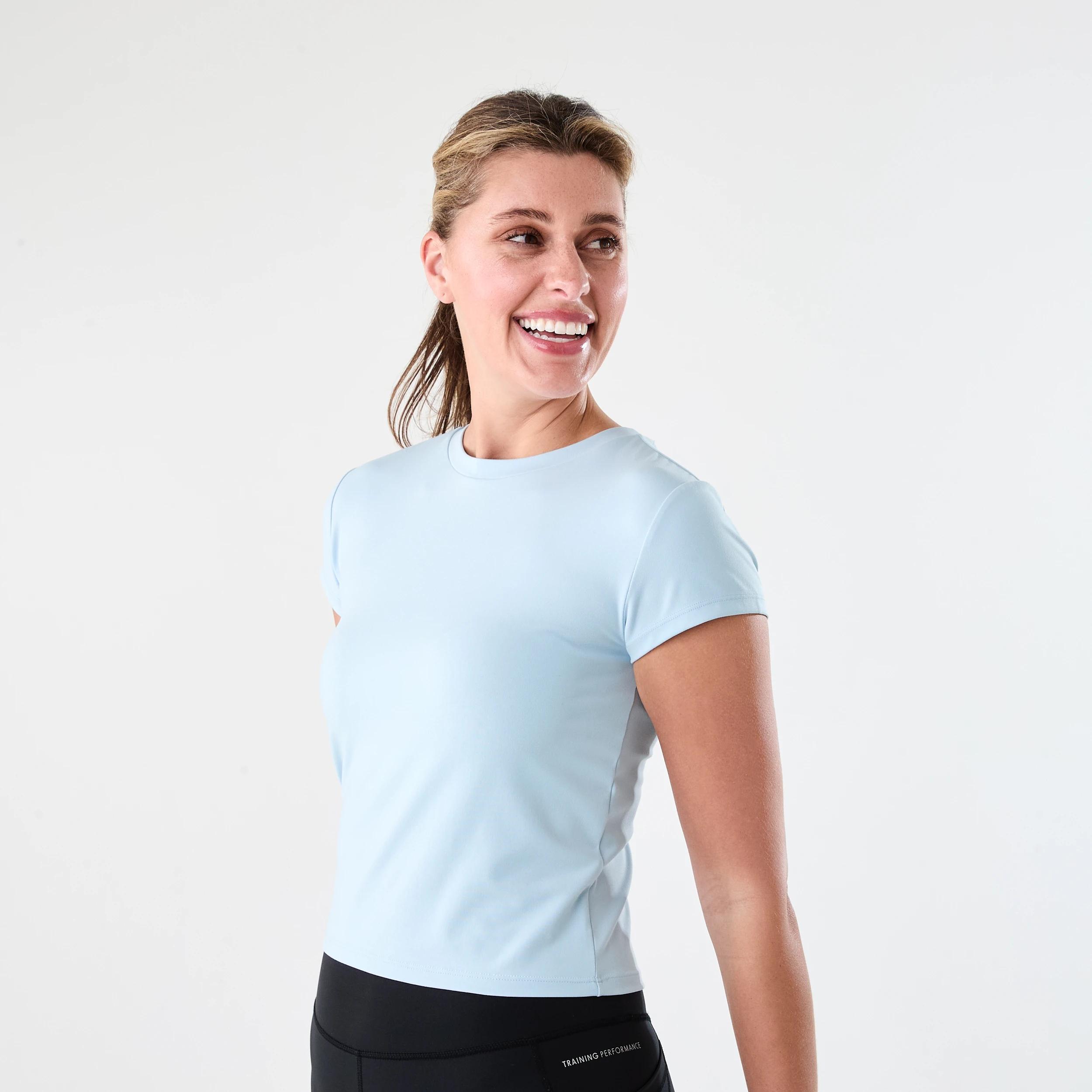 2 Active Womens Ultra Soft Crew Neck T-shirt SPINDLE BLUE, 2 of 5