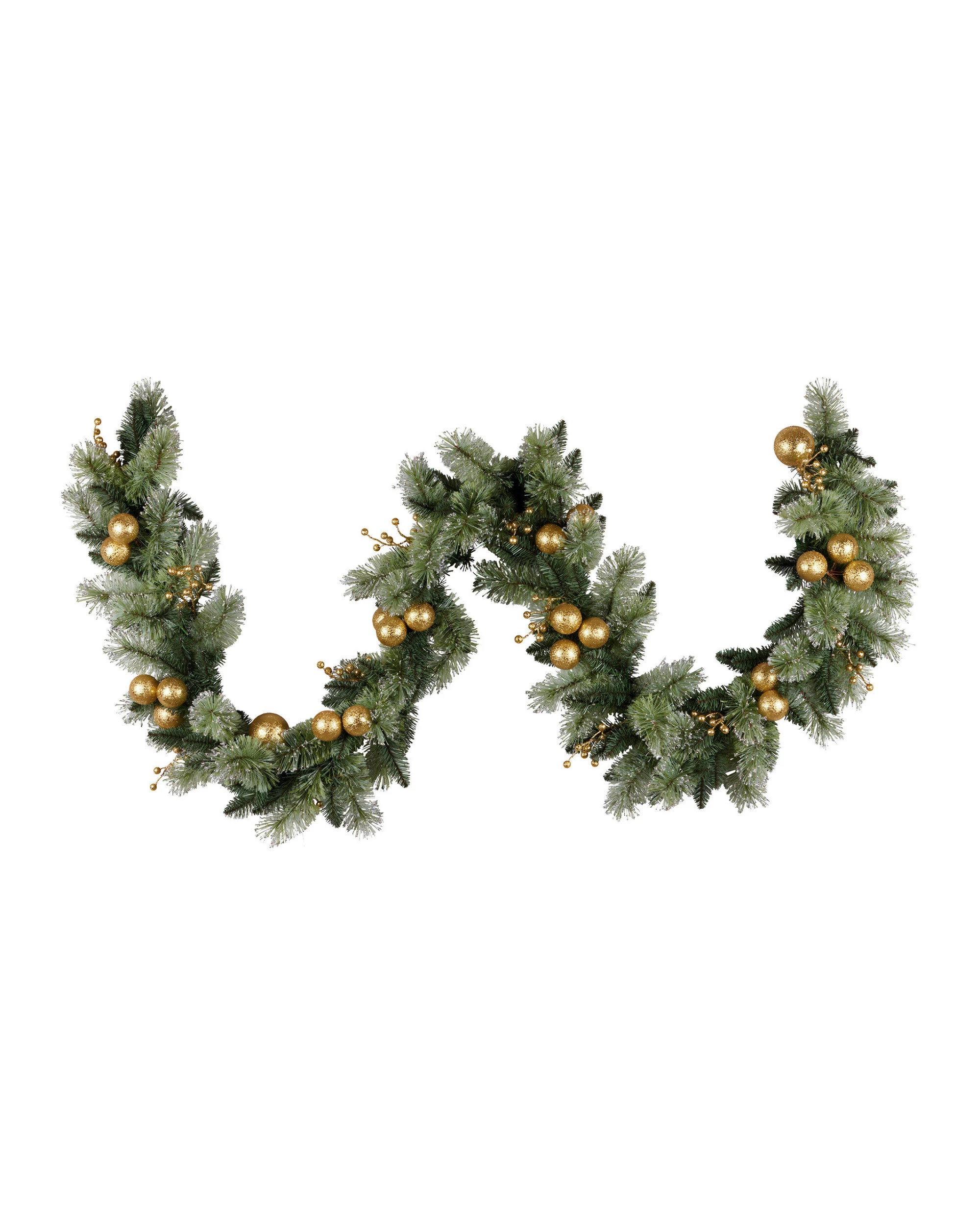 4 Christabelle 2.7m Christmas Garland With Gold Baubles And Led Lights Mantle Decoration Ornament, 4 of 7