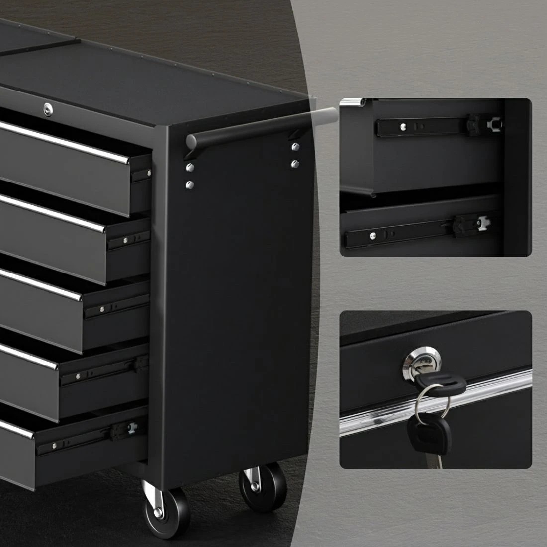 5 Giantz Tool Chest Trolley 10 Drawers Toolbox Storage - Black, 5 of 7