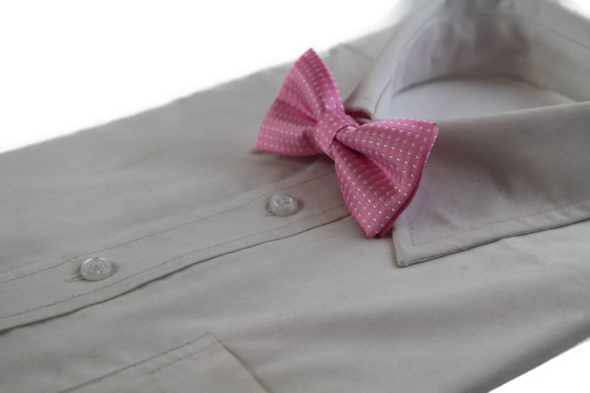 1 Zasel Boys Light Pink & White Polka Dot Pattern Bow Tie - Multi, 1 of 4
