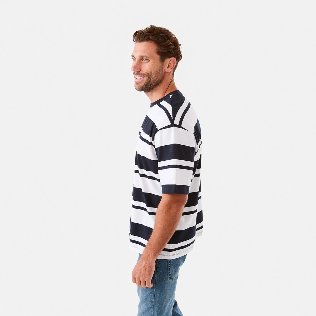 2 Oversized Striped T-Shirt Nvy Strp, 2 of 6