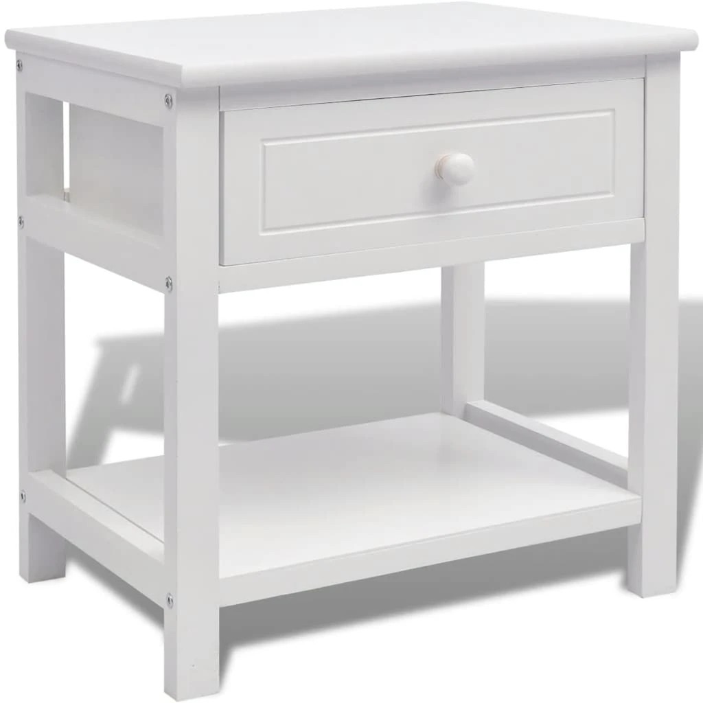 1 vidaXL Bedside cabinet Ample Storage - White, 1 of 7