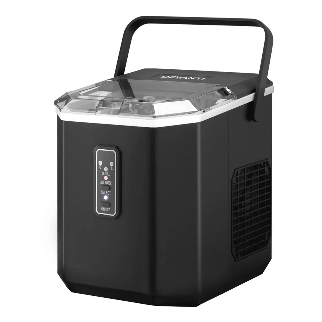 2 Devanti 12kg Ice Maker Machine 1.3L w/Scoop Holder - Black, 2 of 7